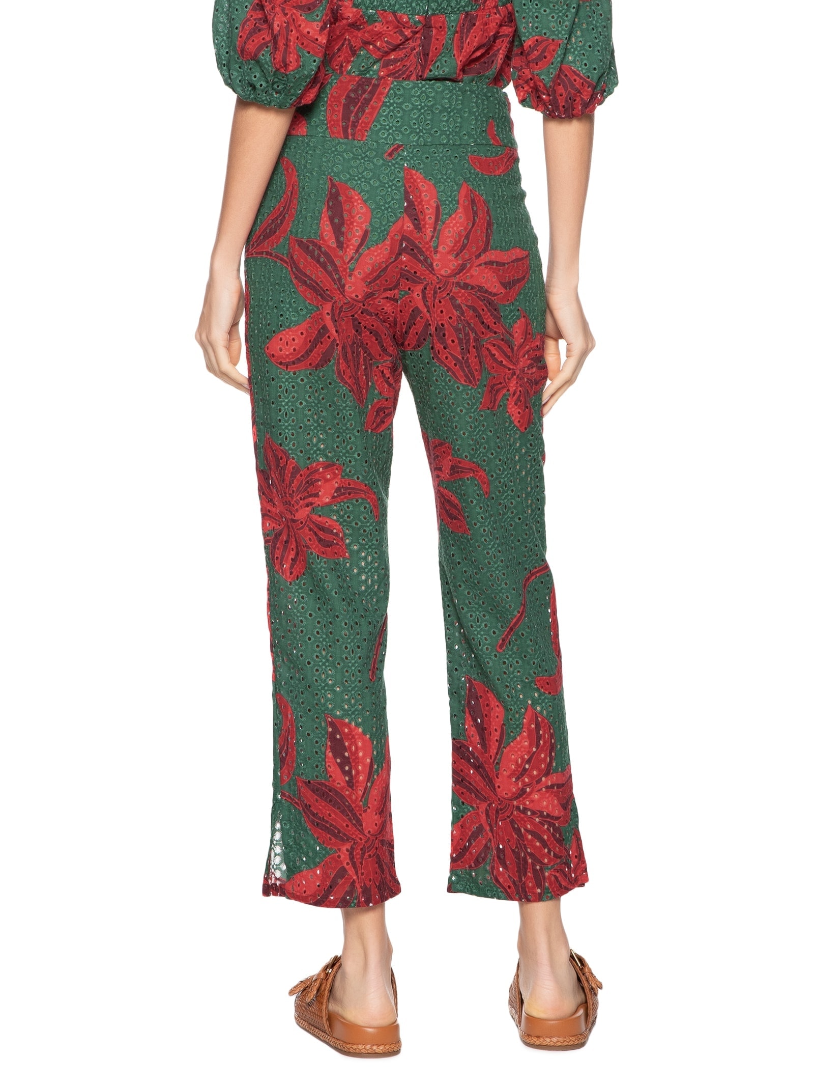 Calça Feminina Laise Estampa Botânico Verde Dress To