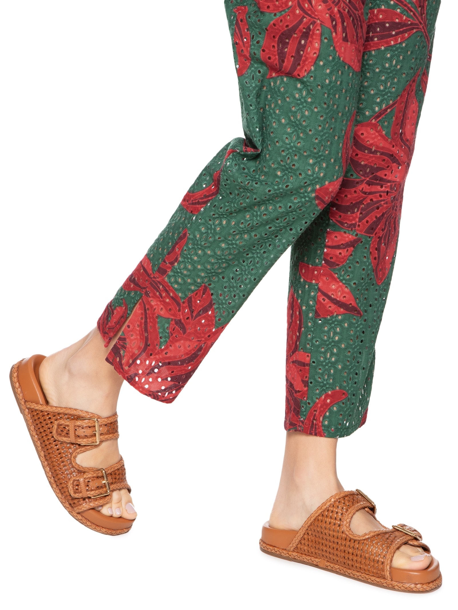 Calça Feminina Laise Estampa Botânico Verde Dress To