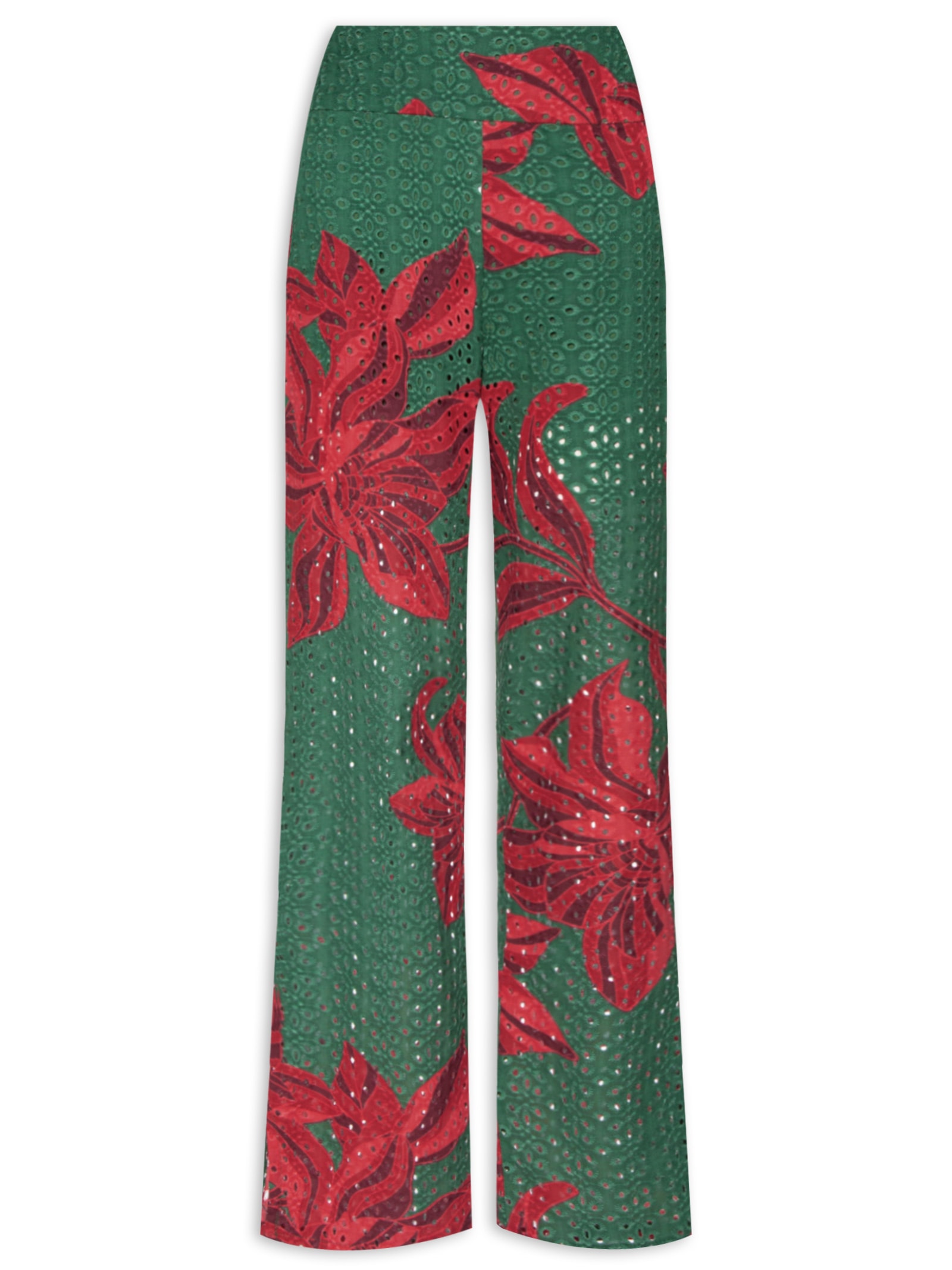 Calça Feminina Laise Estampa Botânico Verde Dress To