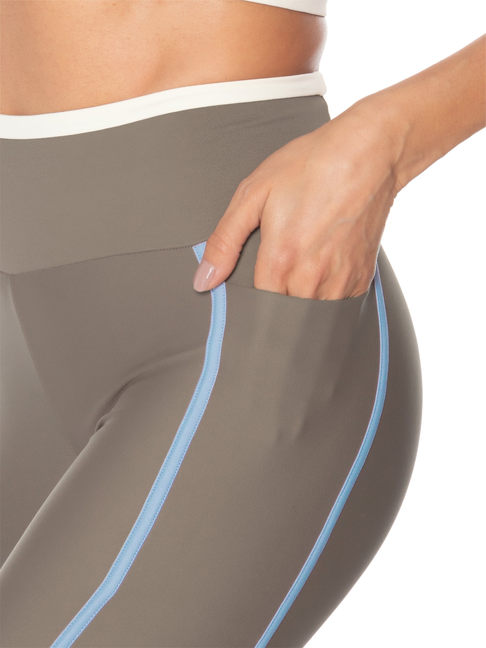 Calça Feminina Legging Body Peach Almond Marrom Body For Sure