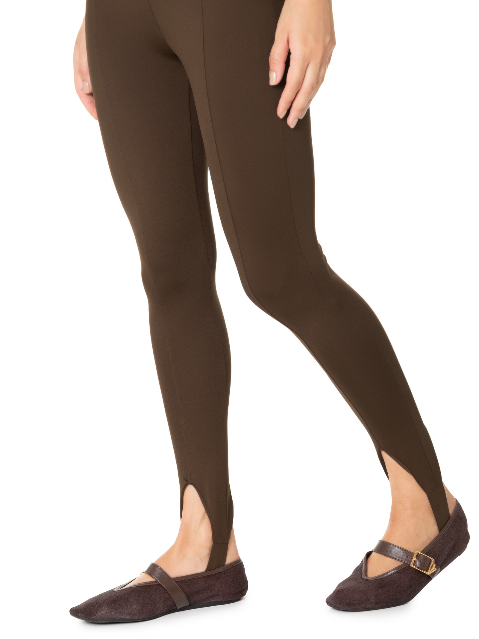 Calça Feminina Legging com Recorte Marrom '2Essential