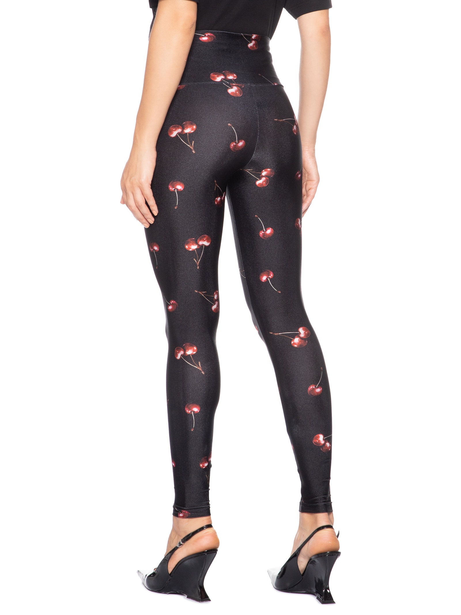 Calça Feminina Legging Lycra Classic Estampada Cherry Preto Forlegs