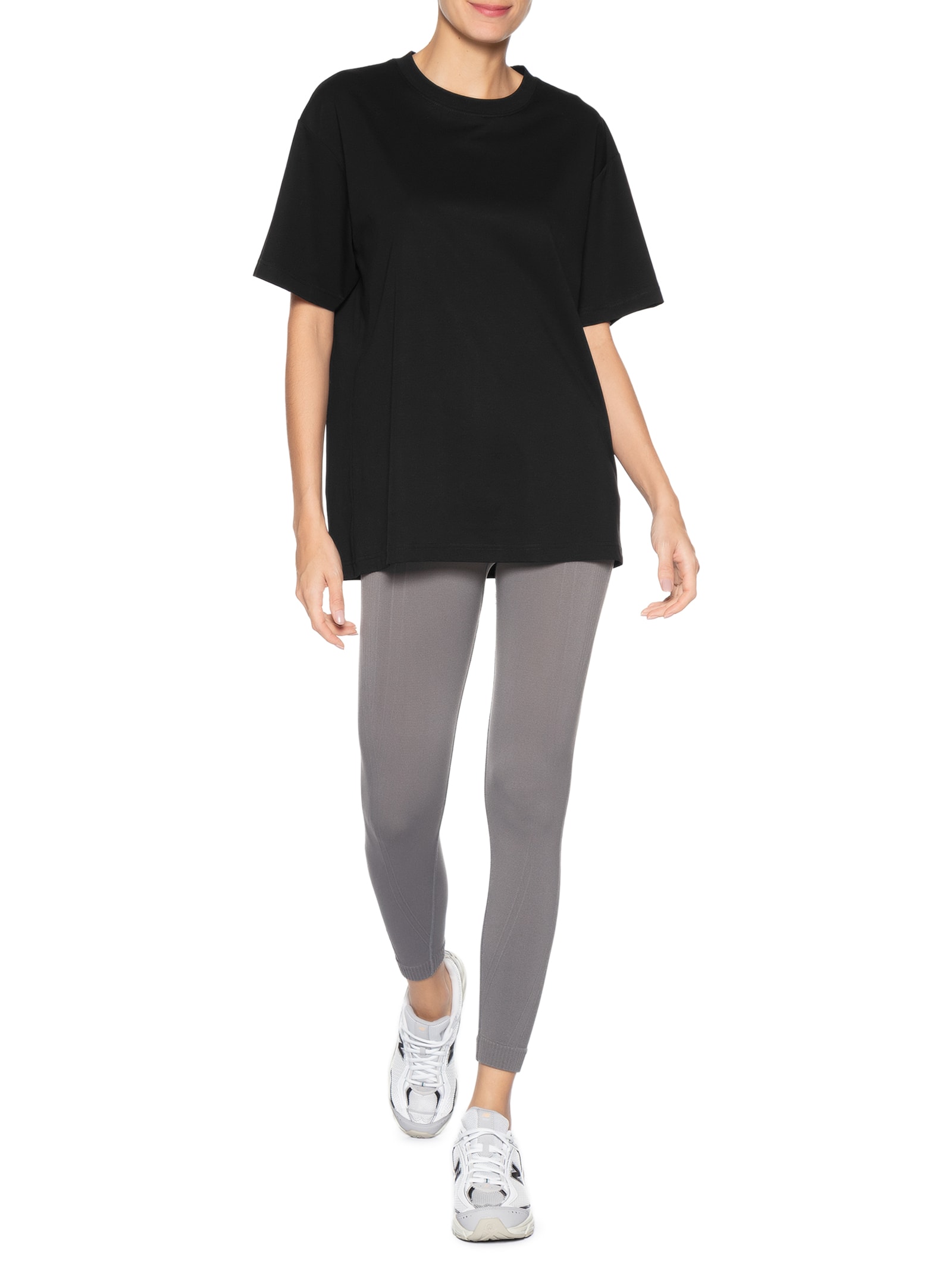 Calça Feminina Legging Poliamida Cinza Basiq