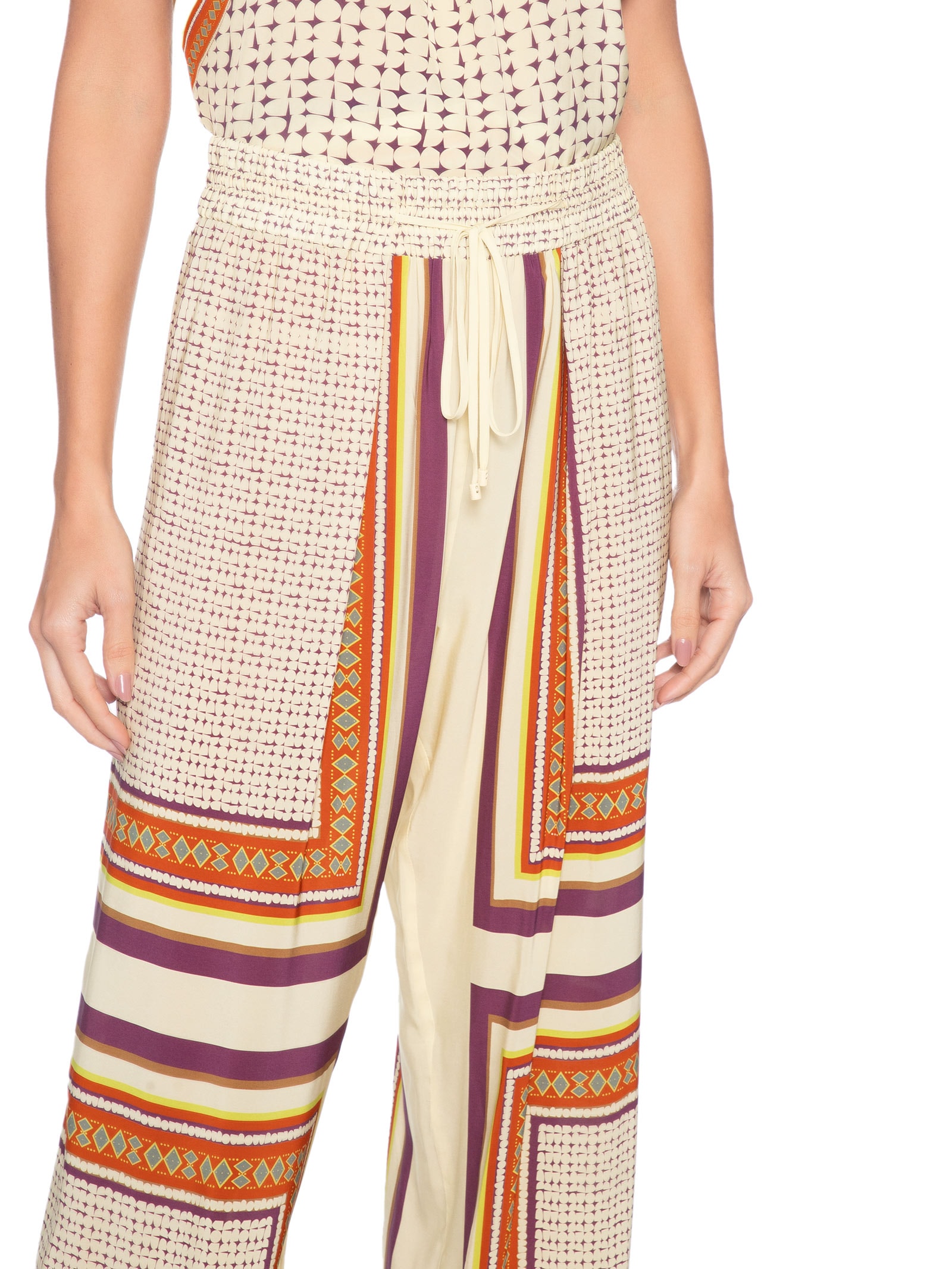 Calça Feminina Lenço Cobogo Bege Animale