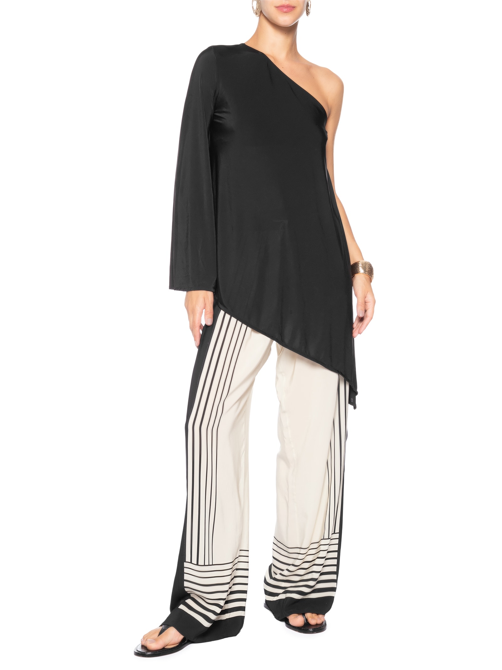 Calça Feminina Lenço Listras PB Preto Animale