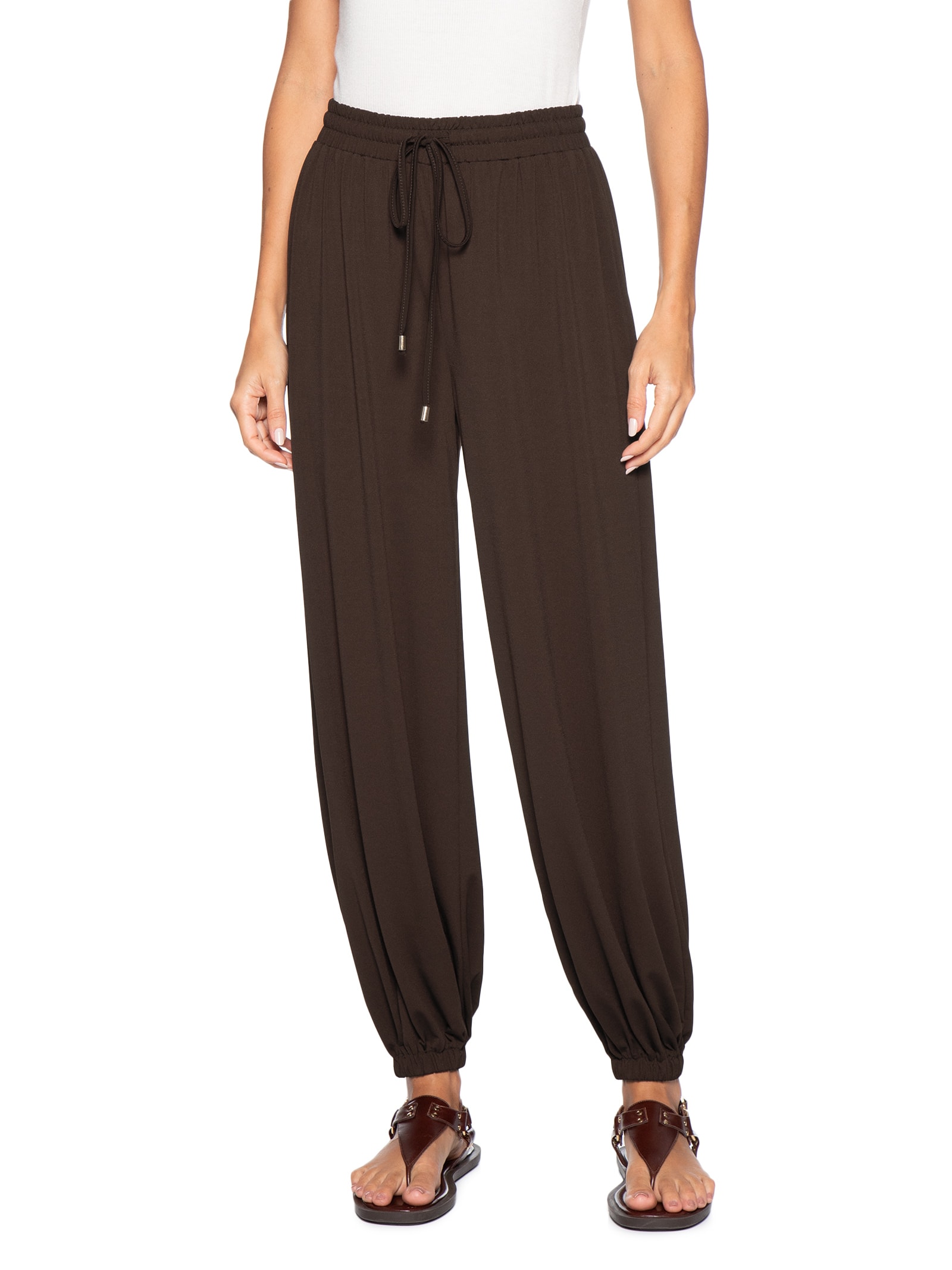 Calça Feminina Leve Ballon – Marrom Basiq