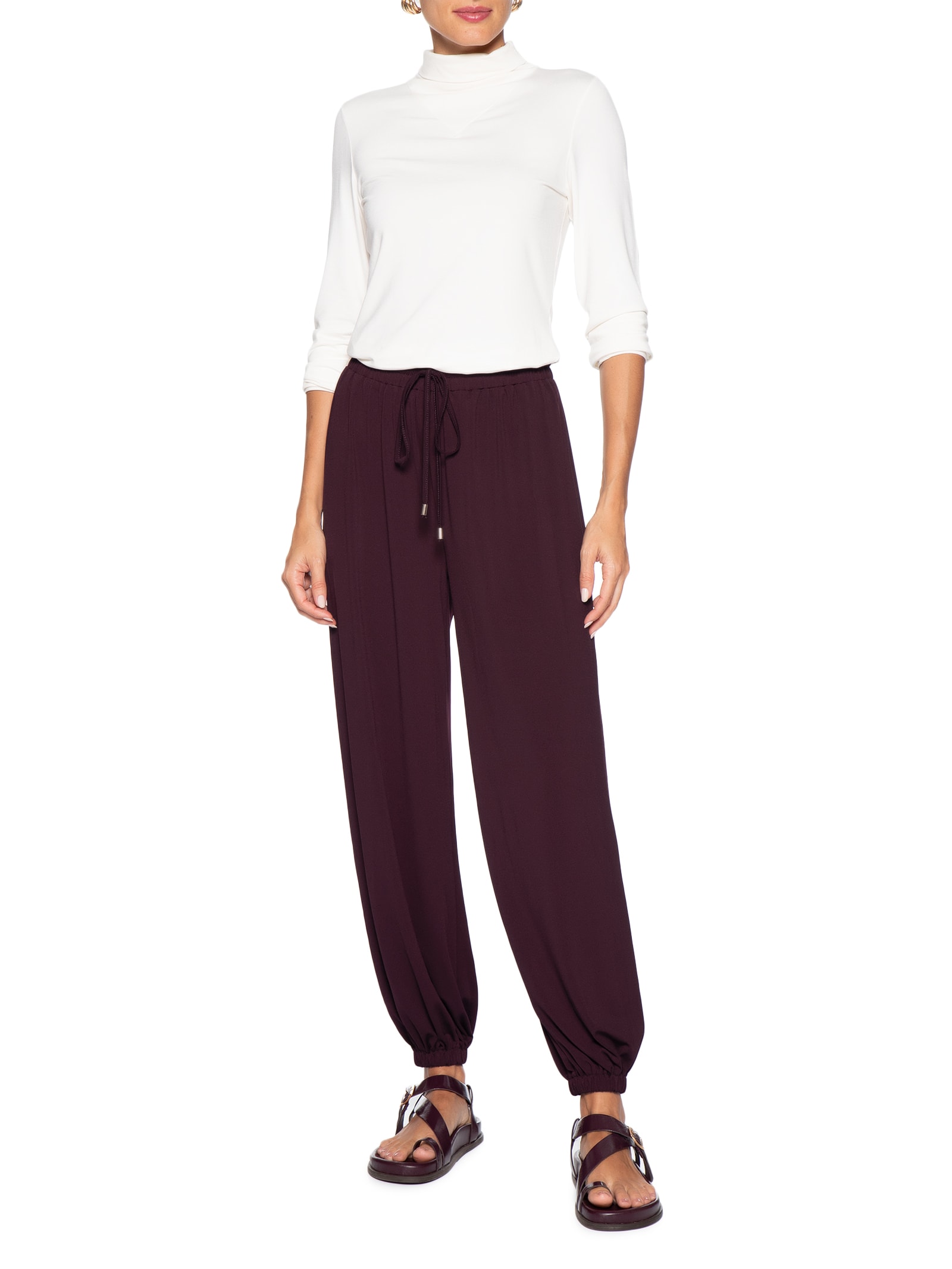 Calça Feminina Leve Ballon – Vermelho Basiq