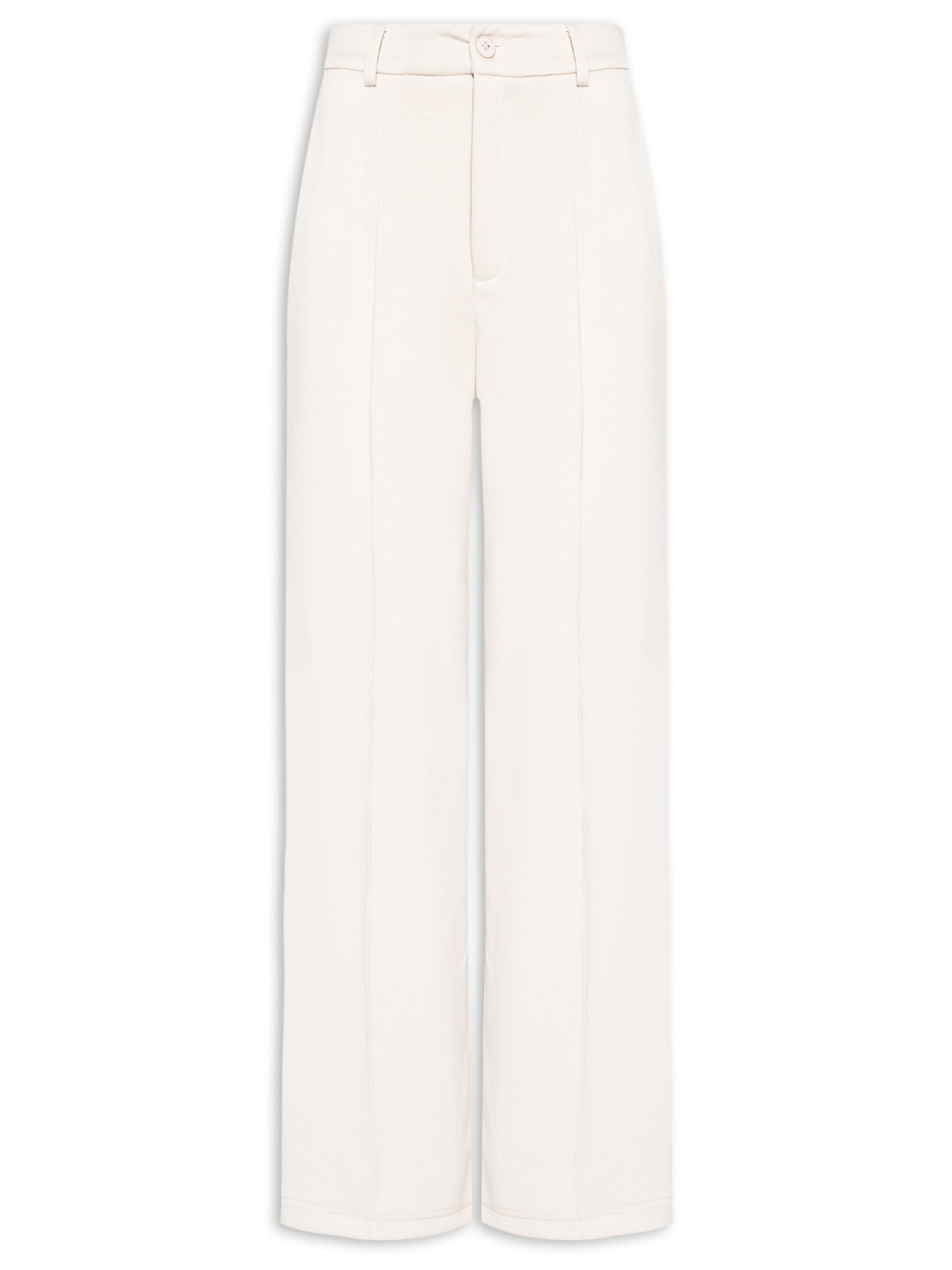 Calça Feminina Leve Reta Off White Basiq