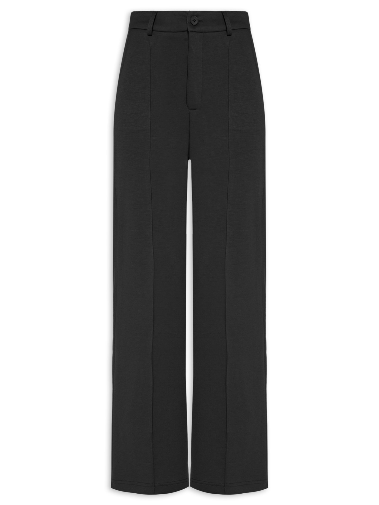 Calça Feminina Leve Reta Preto Basiq