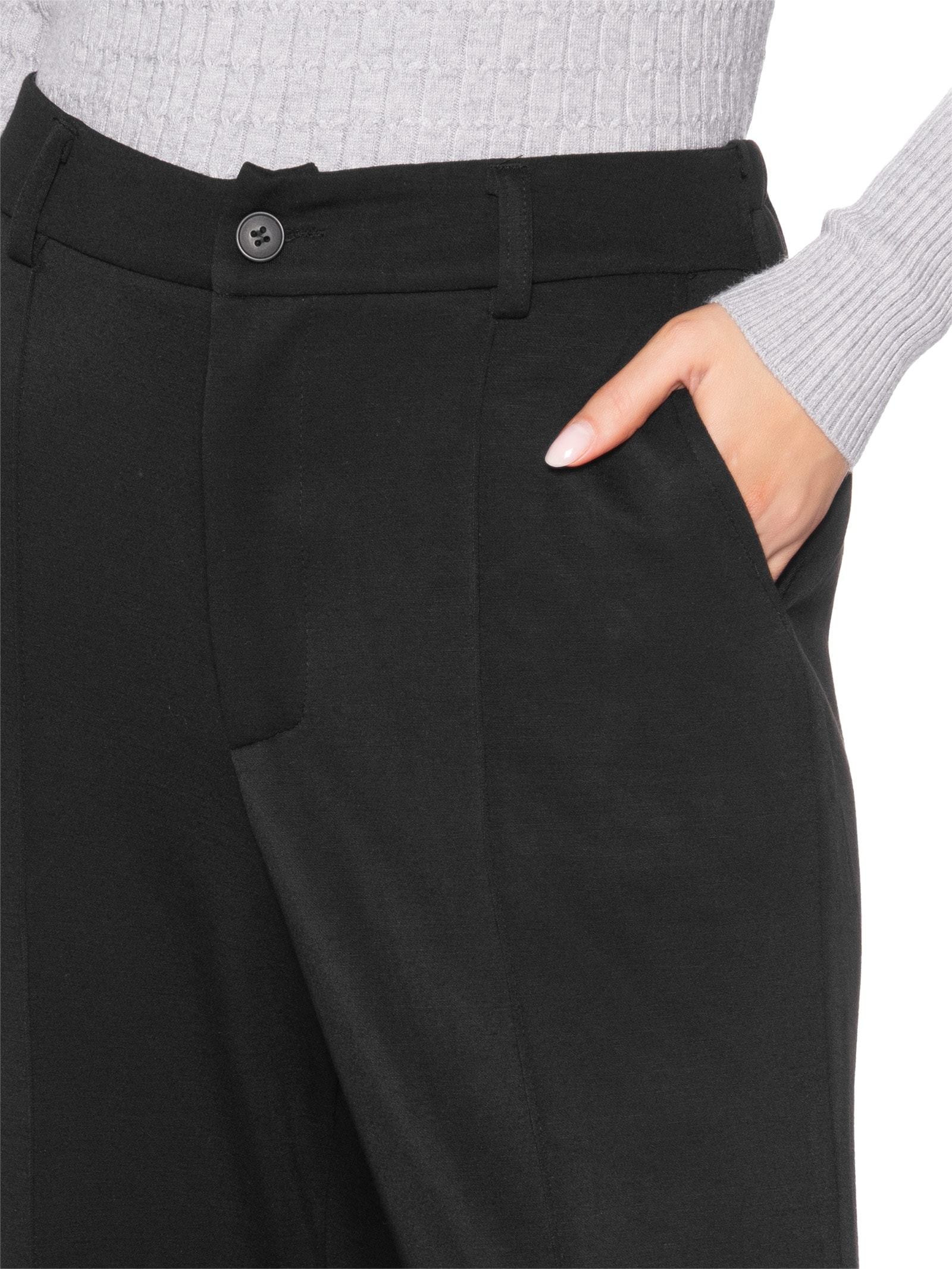 Calça Feminina Leve Reta Preto Basiq