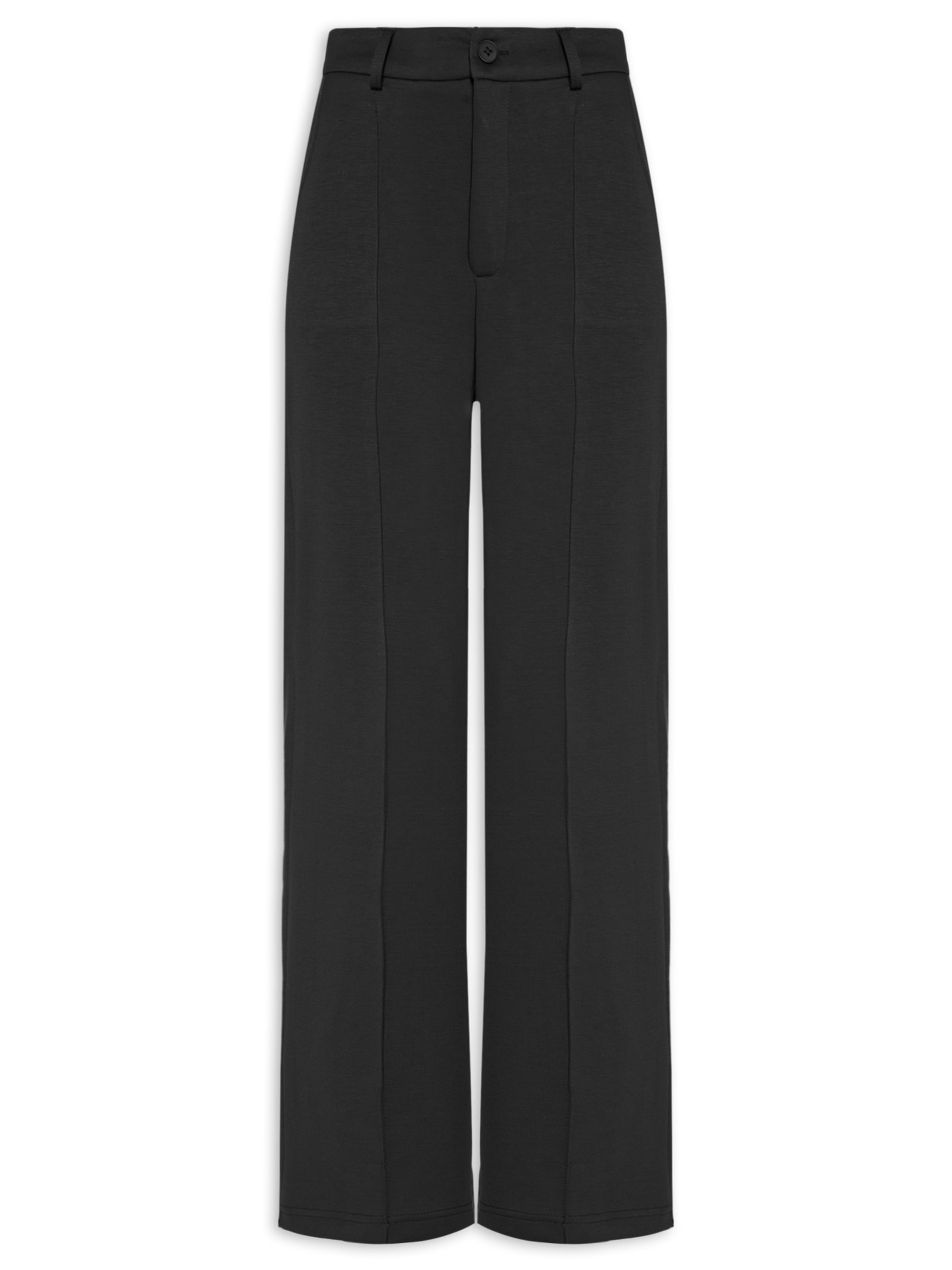 Calça Feminina Leve Reta Preto Basiq