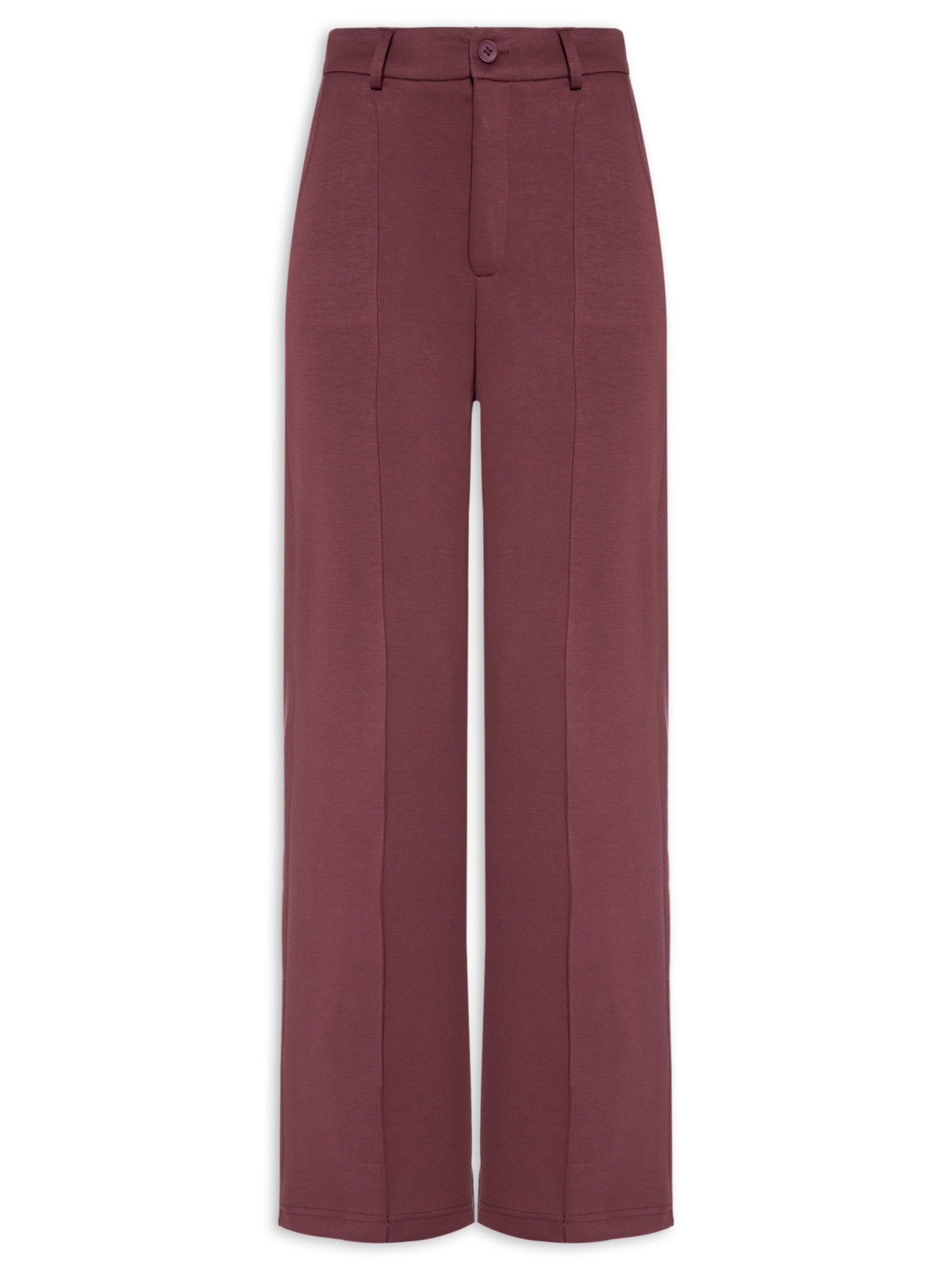 Calça Feminina Leve Reta Vermelho Basiq