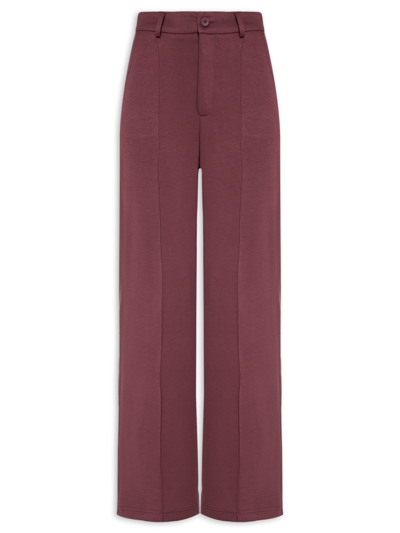 Calça Feminina Leve Reta Vermelho Basiq