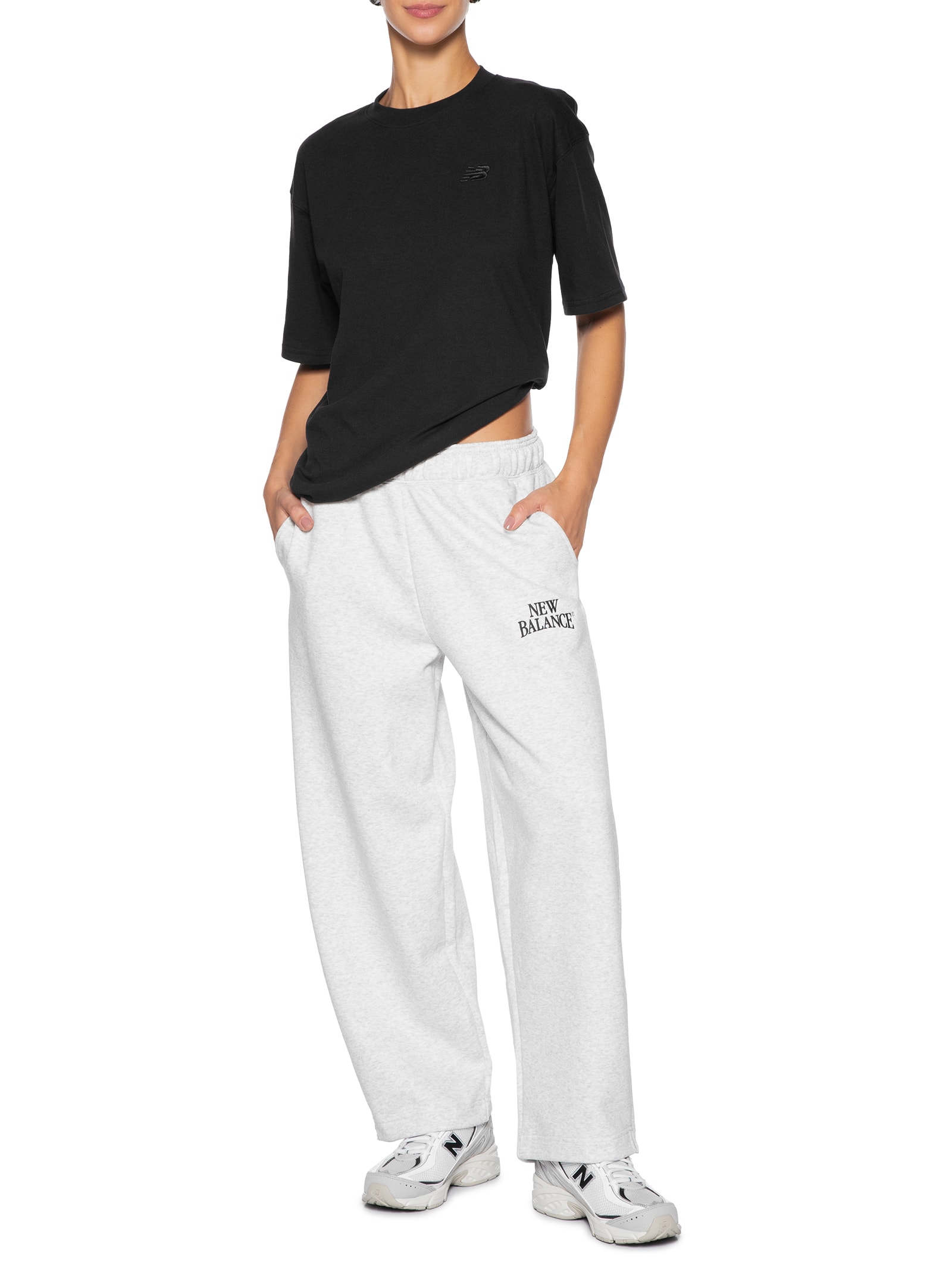 Calça Feminina Linear Heritage Barrel Sweat - Cinza - New Balance