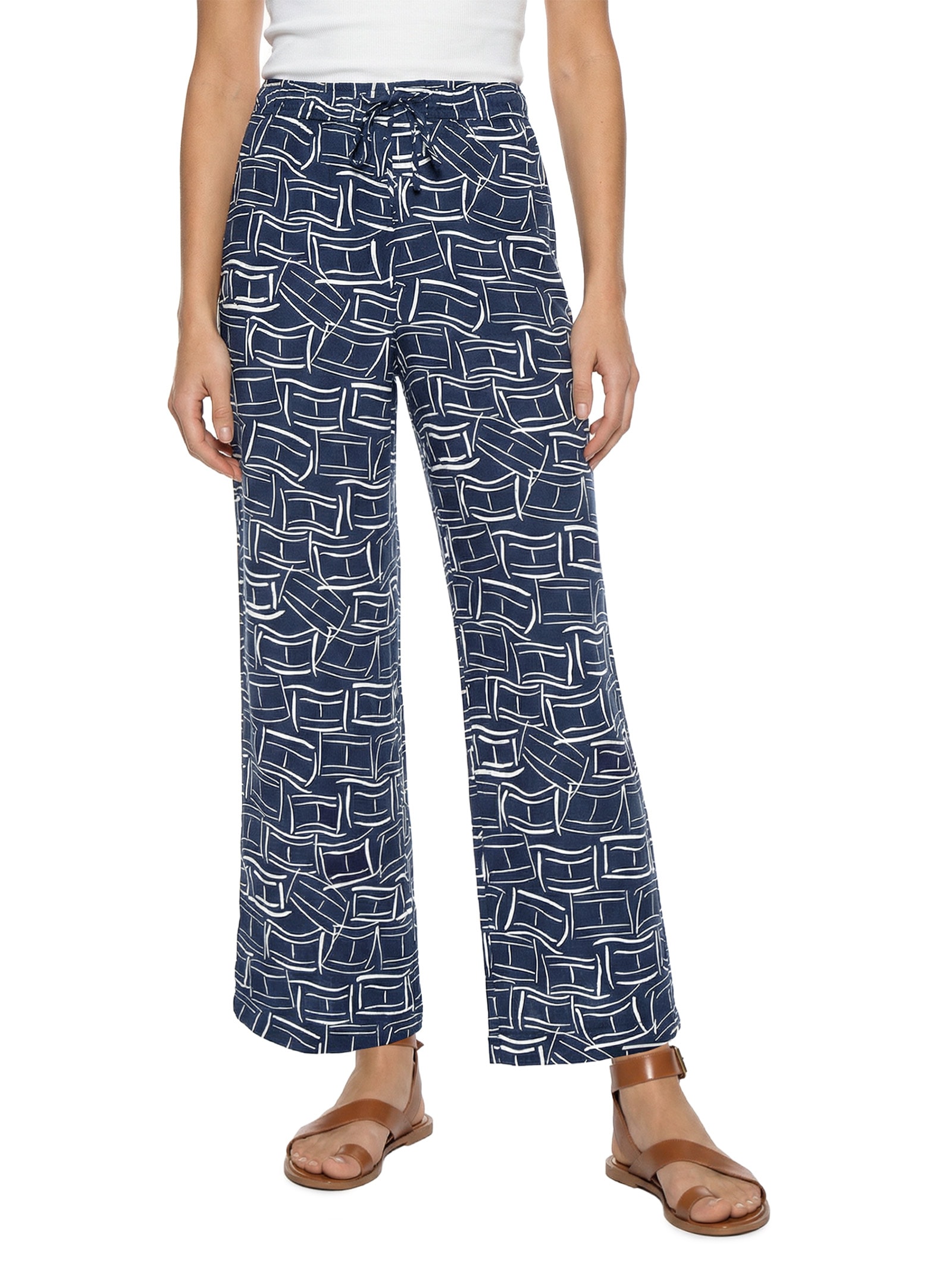 Calça Feminina Linen Pull On Azul Tommy Hilfiger