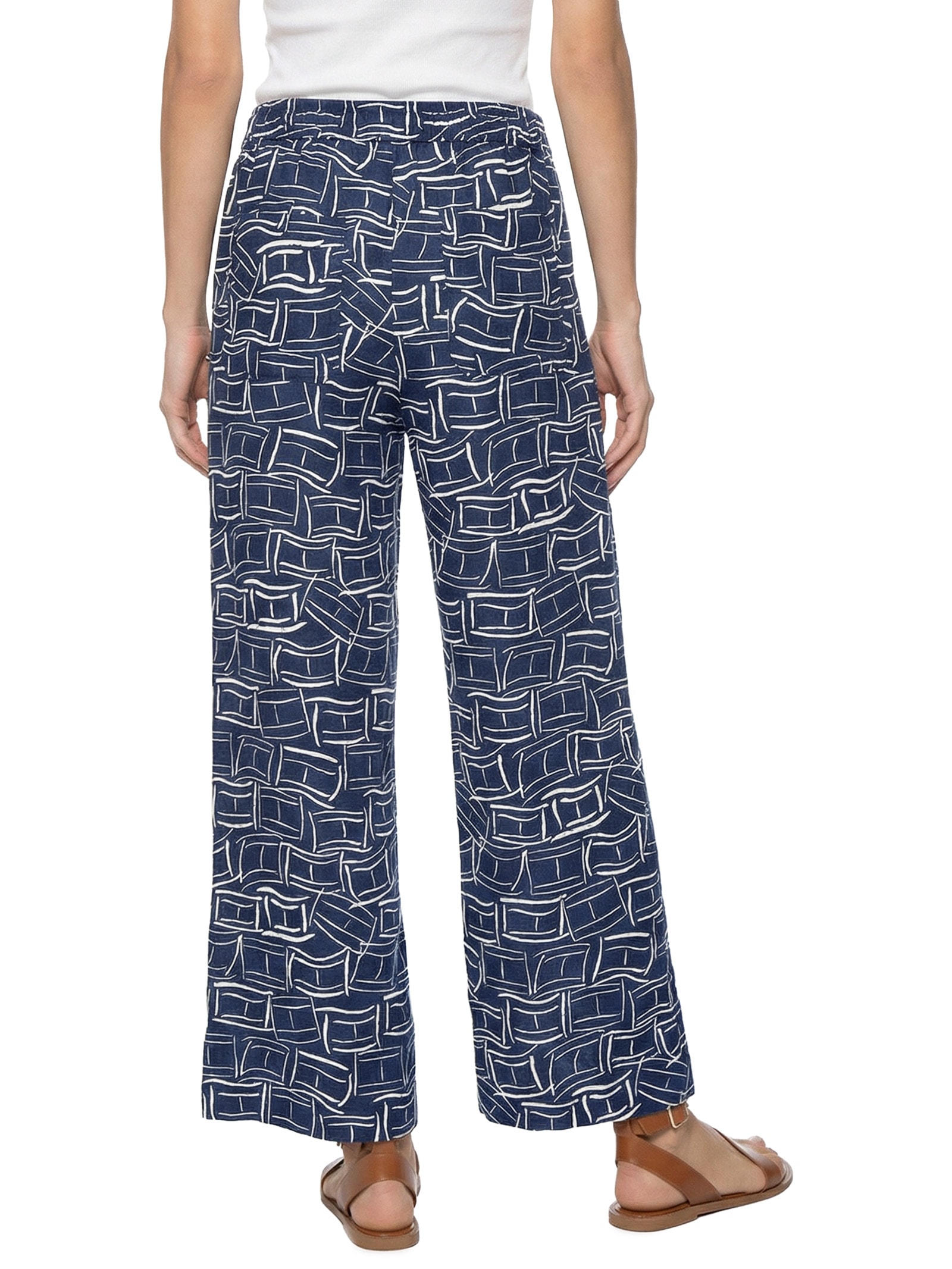 Calça Feminina Linen Pull On Azul Tommy Hilfiger