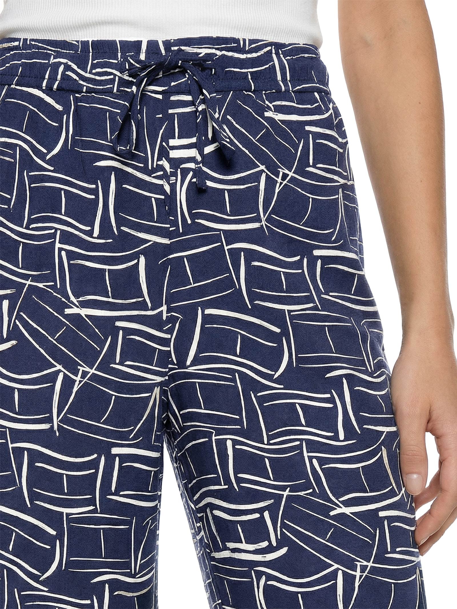 Calça Feminina Linen Pull On Azul Tommy Hilfiger