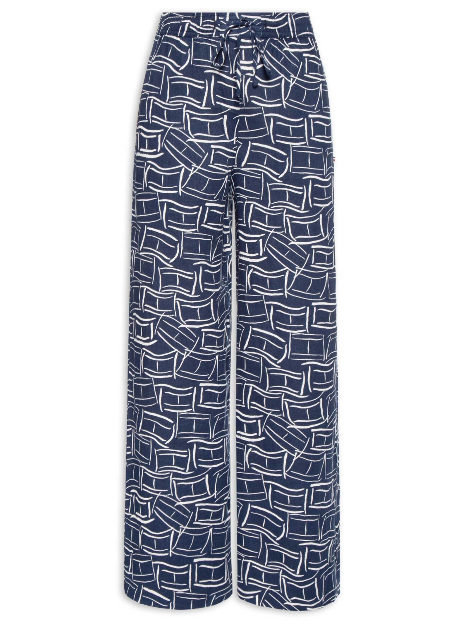 Calça Feminina Linen Pull On Azul Tommy Hilfiger