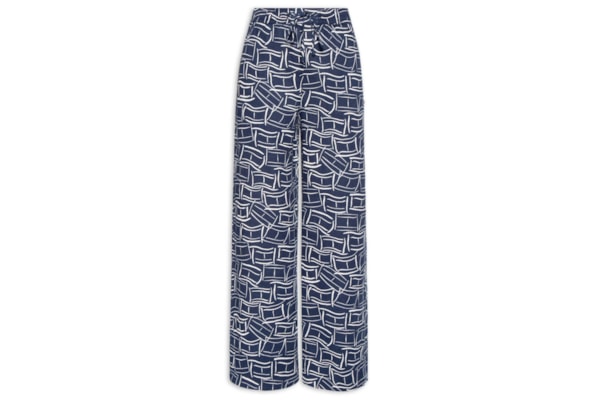 Calça Feminina Linen Pull On - Azul