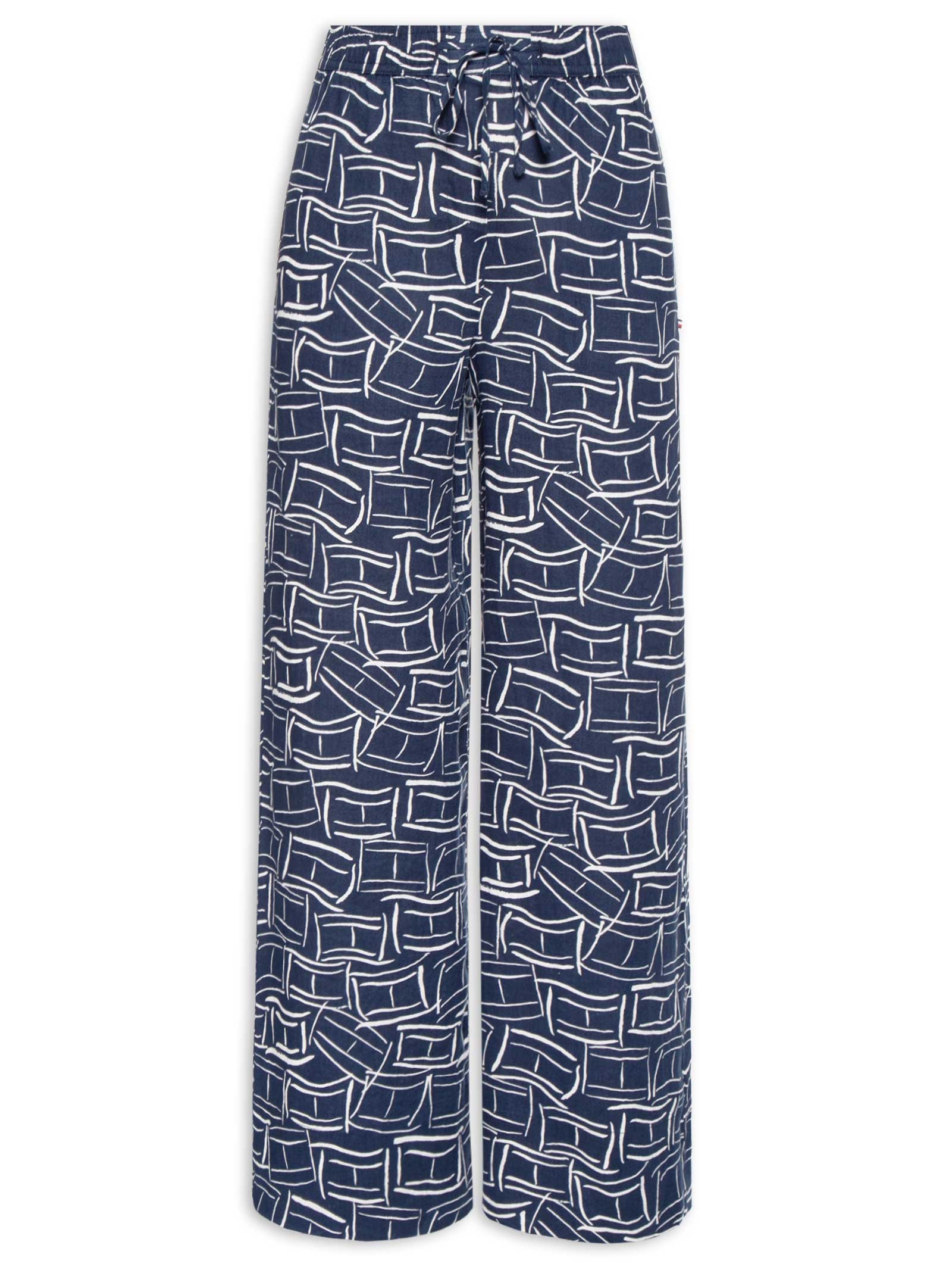 Calça Feminina Linen Pull On Azul Tommy Hilfiger