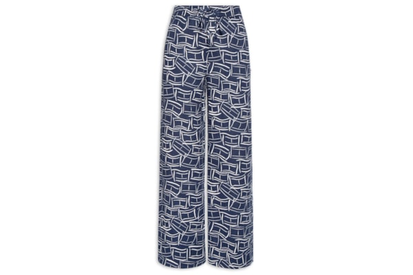 Calça Feminina Linen Pull On - Azul