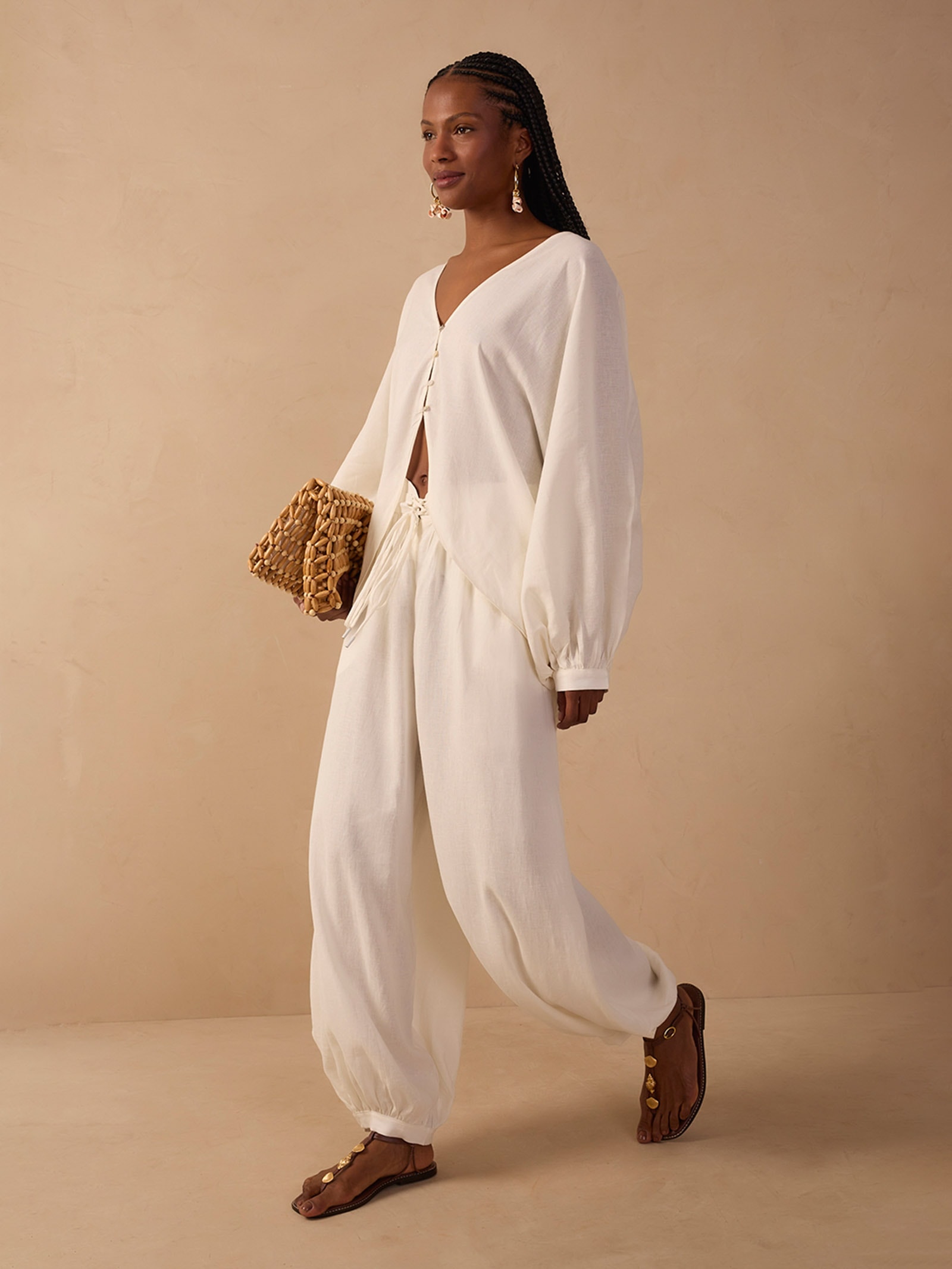 Calça Feminina Linho Aladim Branco Dress To
