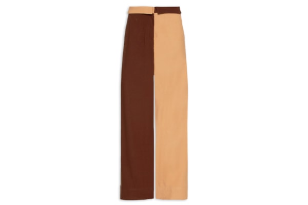 Calça Feminina Linho Bicolor - Marrom
