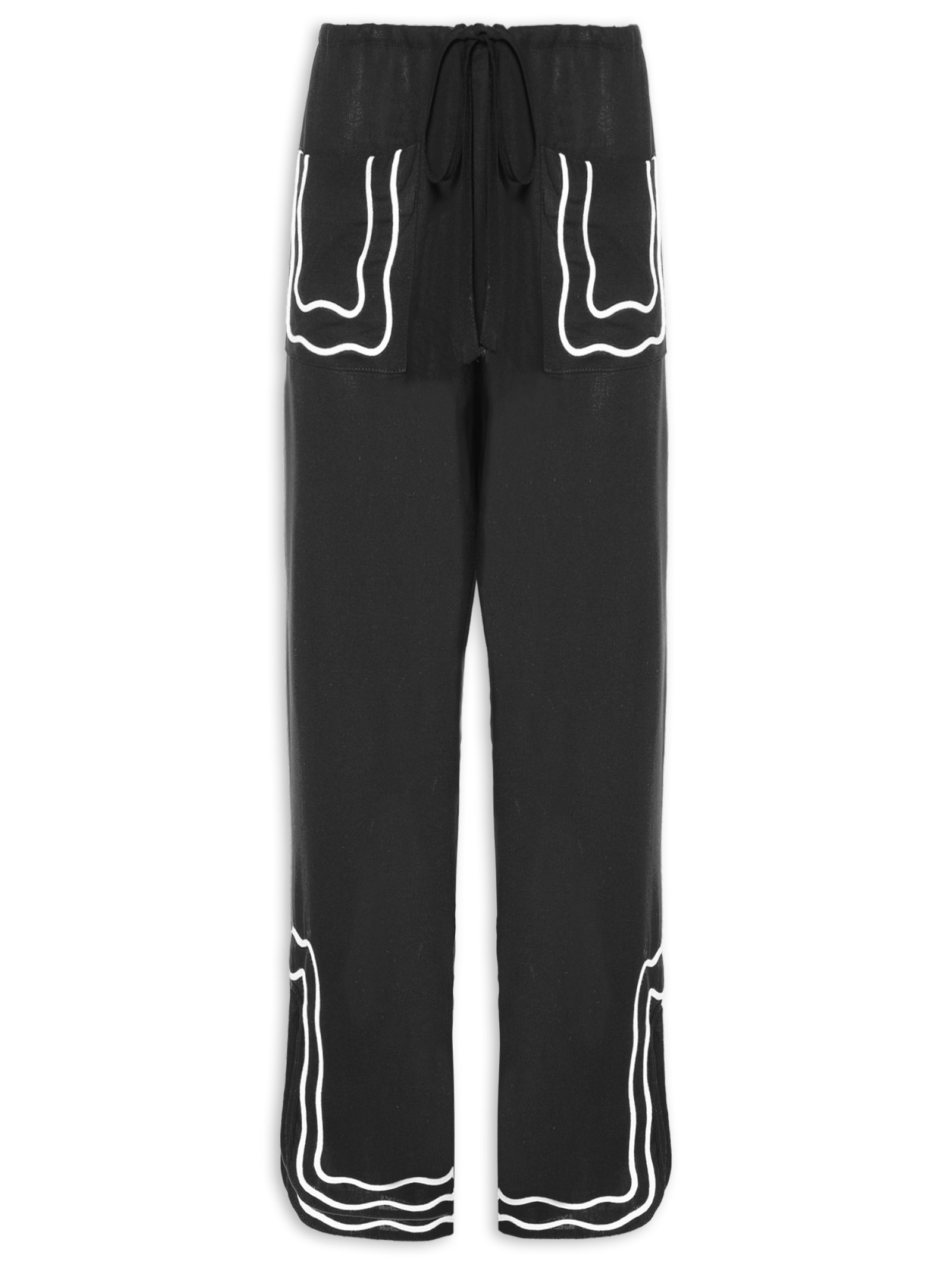 Calça Feminina Linho Bordado Sianinha Preto Dress To