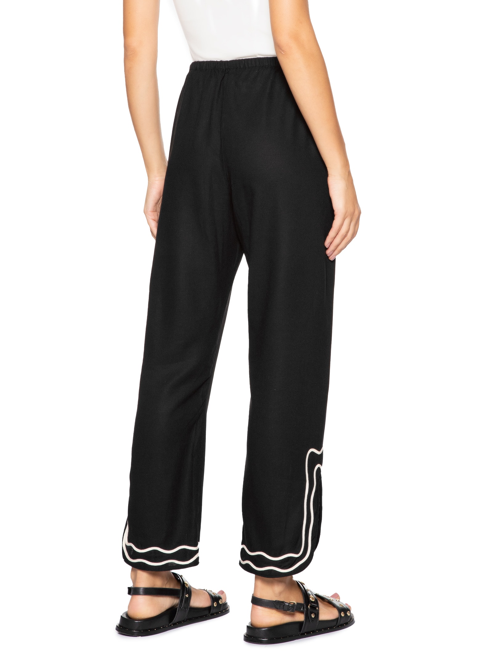 Calça Feminina Linho Bordado Sianinha Preto Dress To