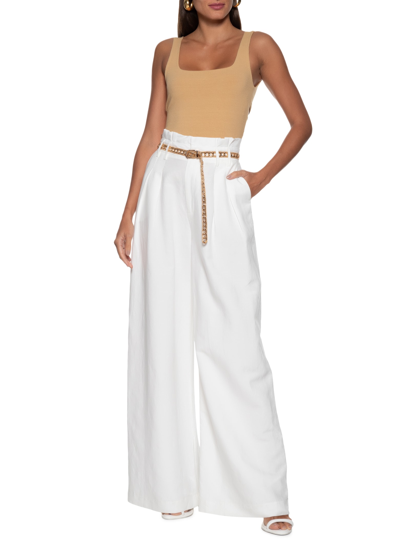 Colcci Calça Feminina Linho Clochard Branco