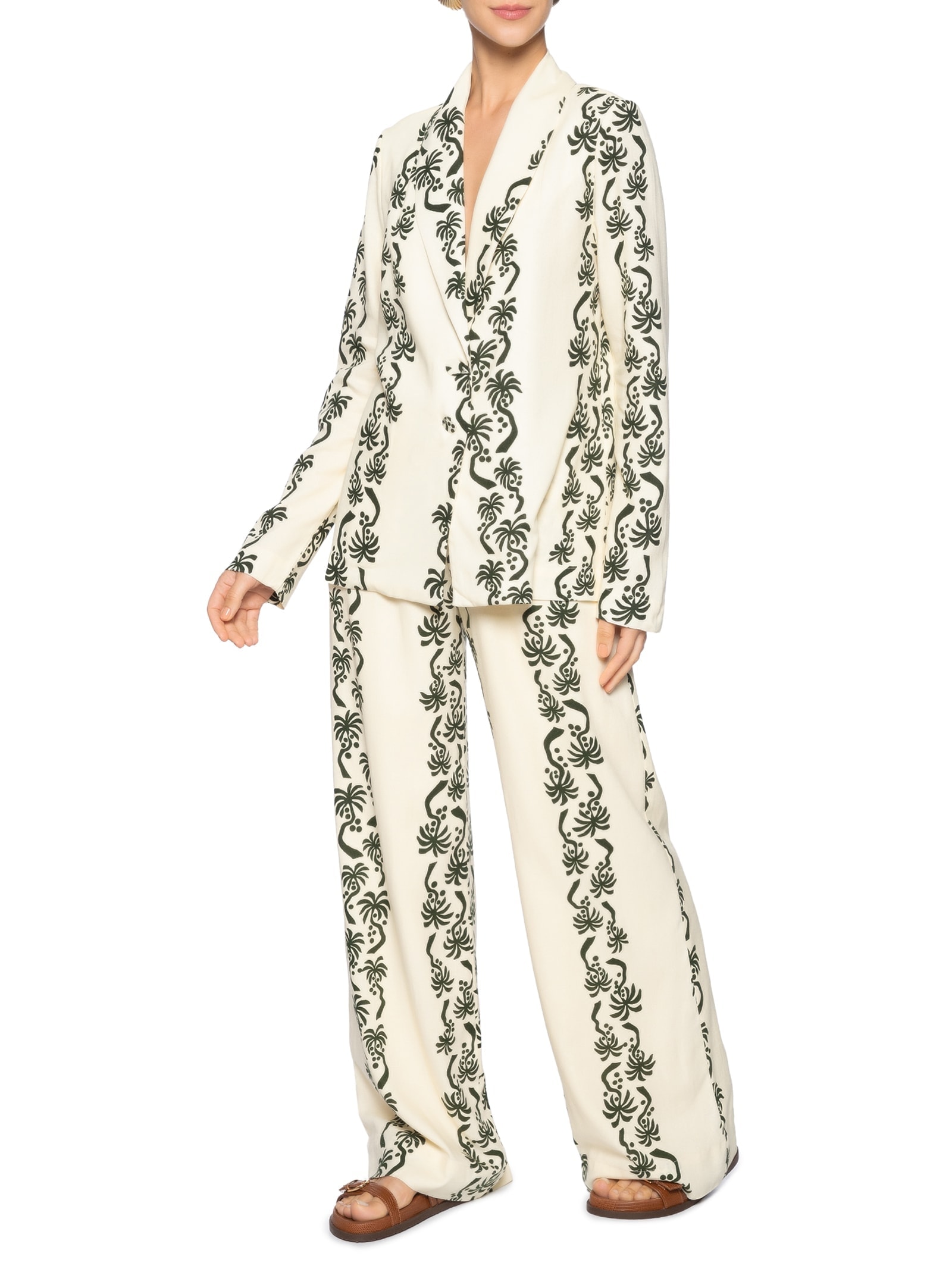 Calça Feminina Linho Estampa Aventureiro Branco Dress To