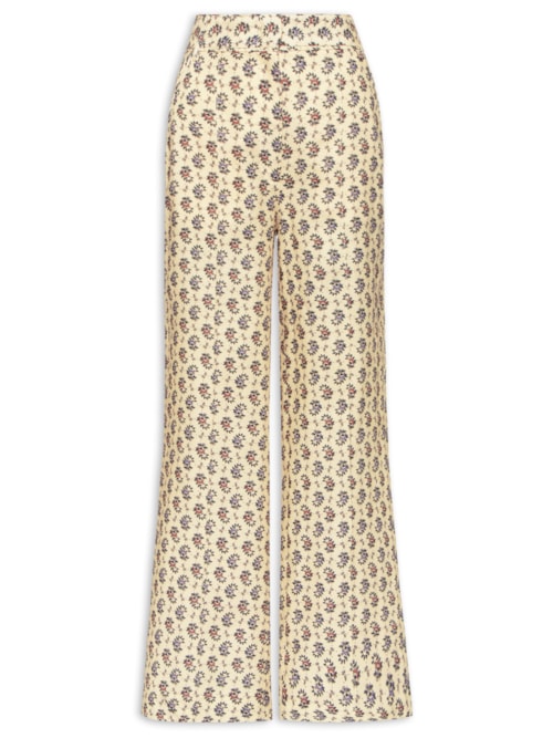 Calça Feminina Linho Estampa Gaya – Bege