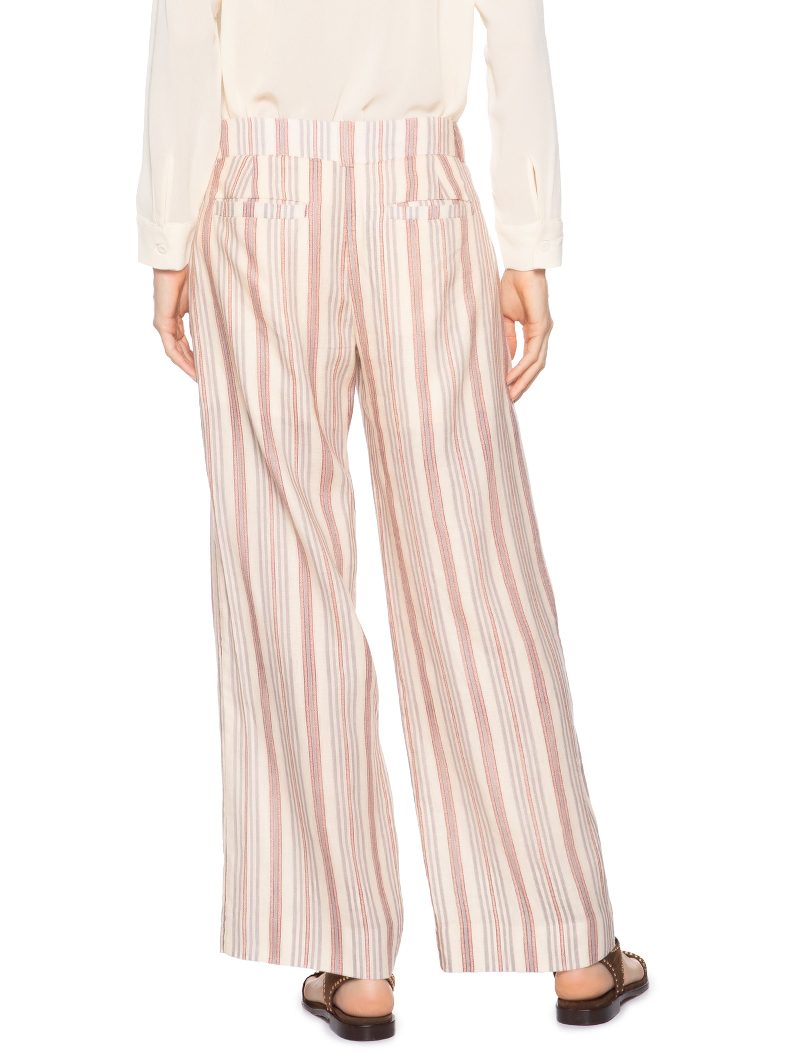 Calça Feminina Linho Estampa Jazzy Bege Maria Filó