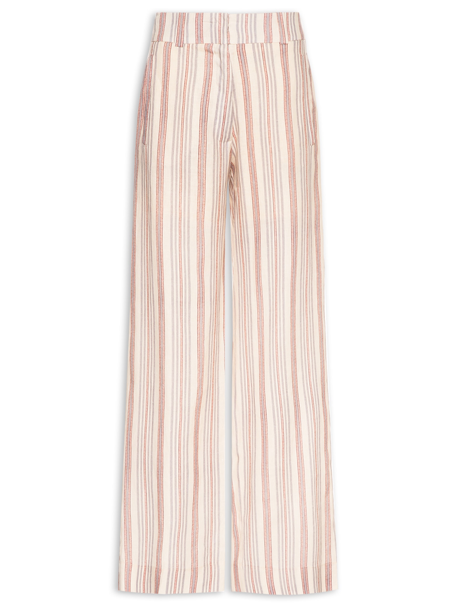 Calça Feminina Linho Estampa Jazzy Bege Maria Filó