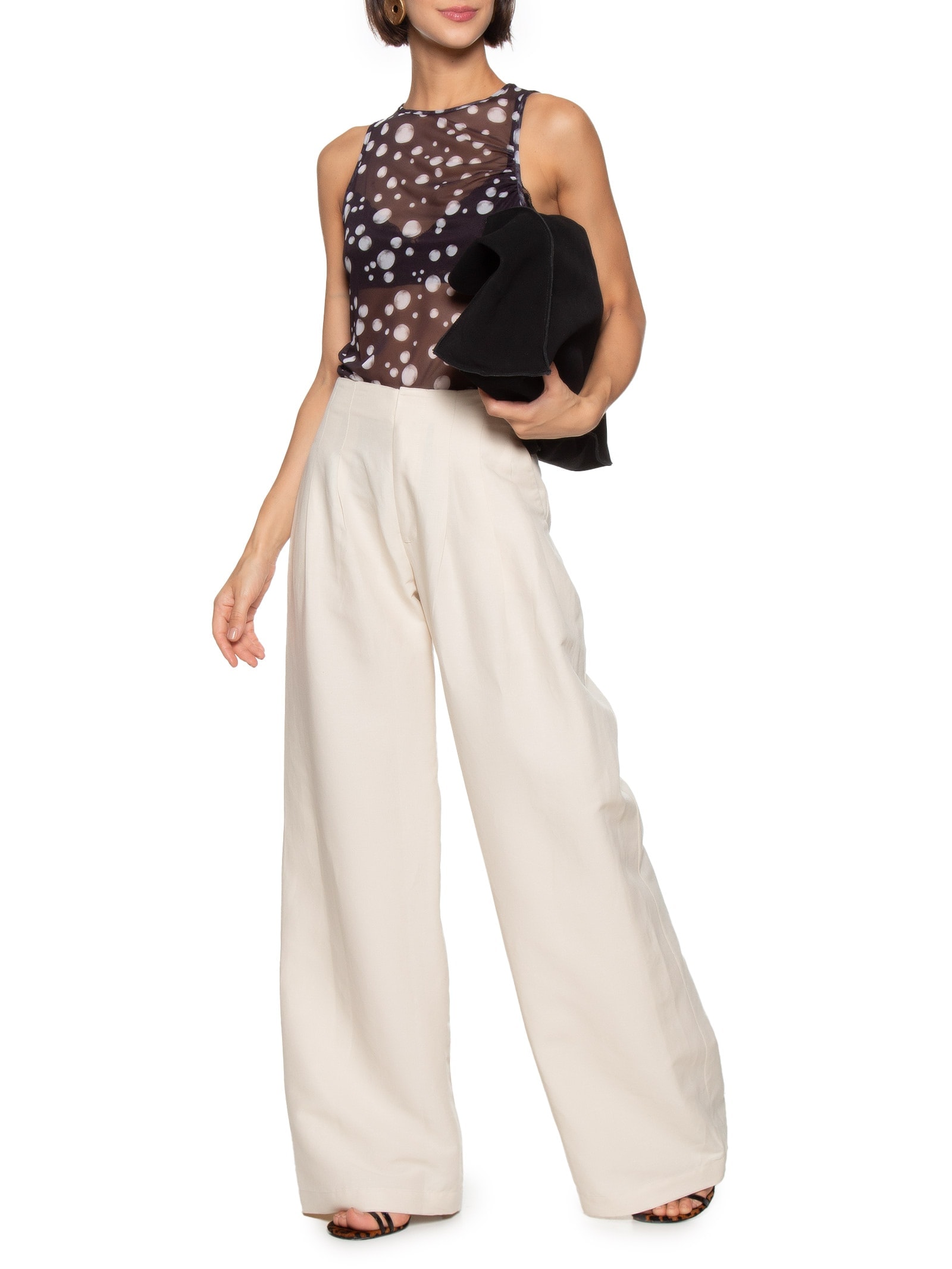 Calça Feminina  Linho Off White Colcci