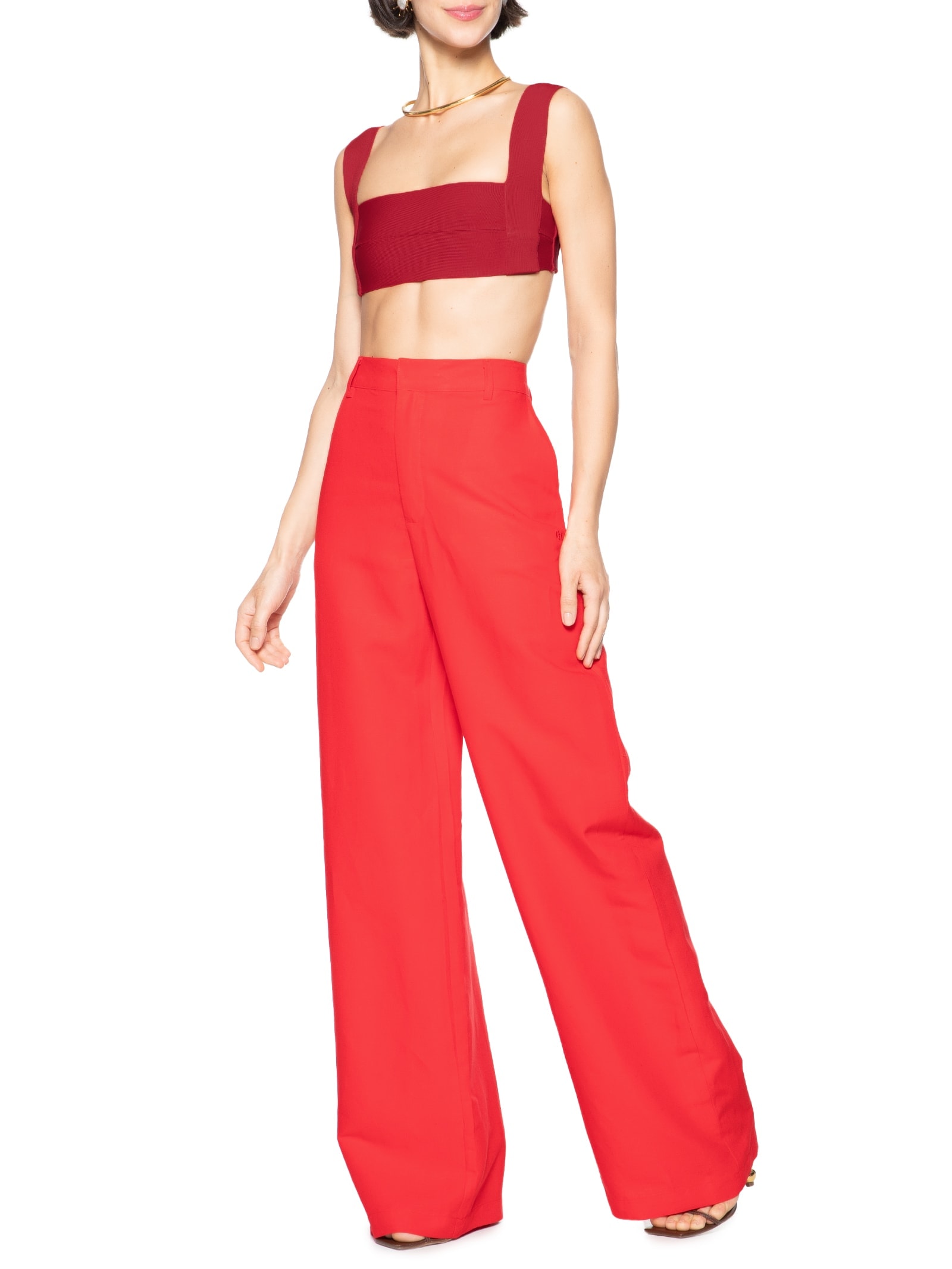 Calça Feminina Linho Vermelho Colcci