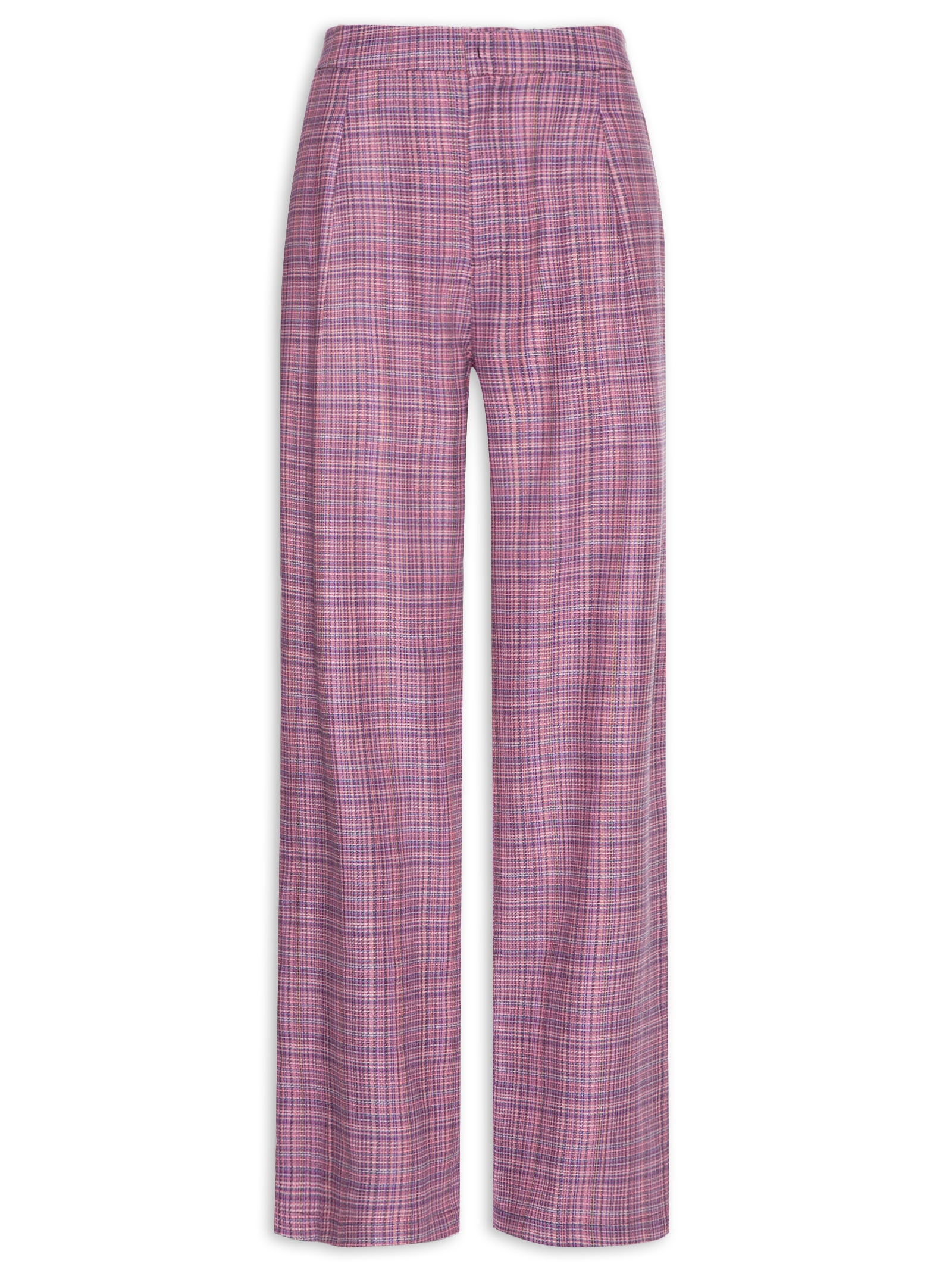 Calça Feminina Linho Xadrez Colcci Rosa - Main Image