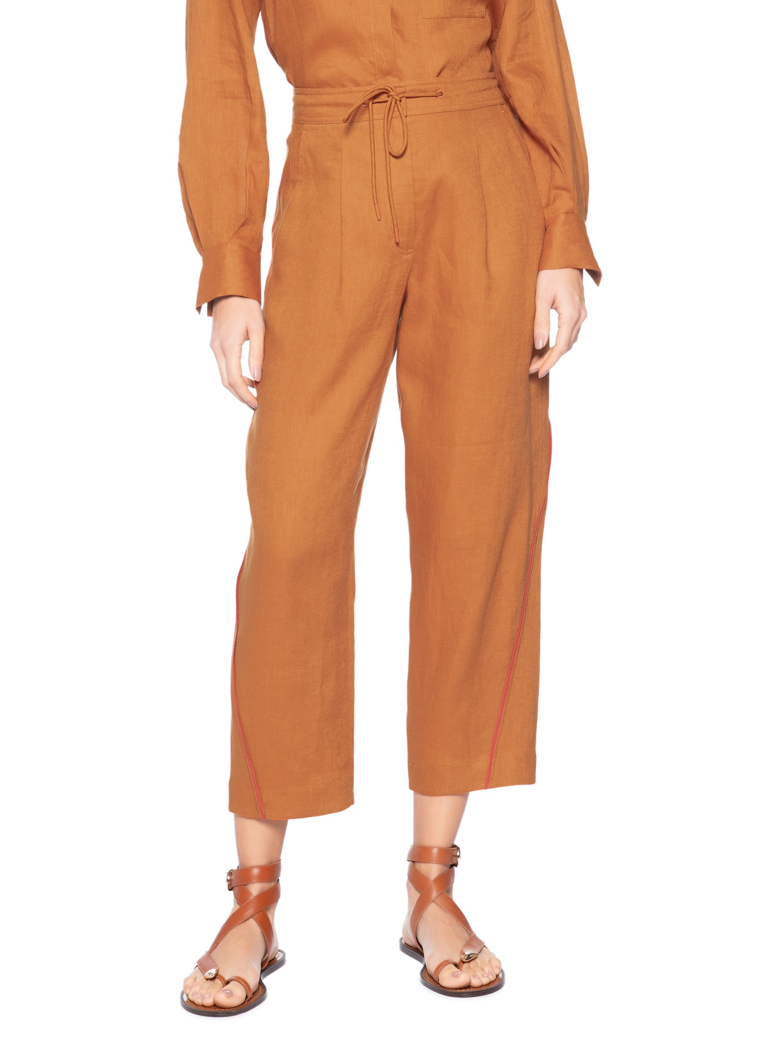 Calça Feminina Linho Zigzag Color Laranja Animale