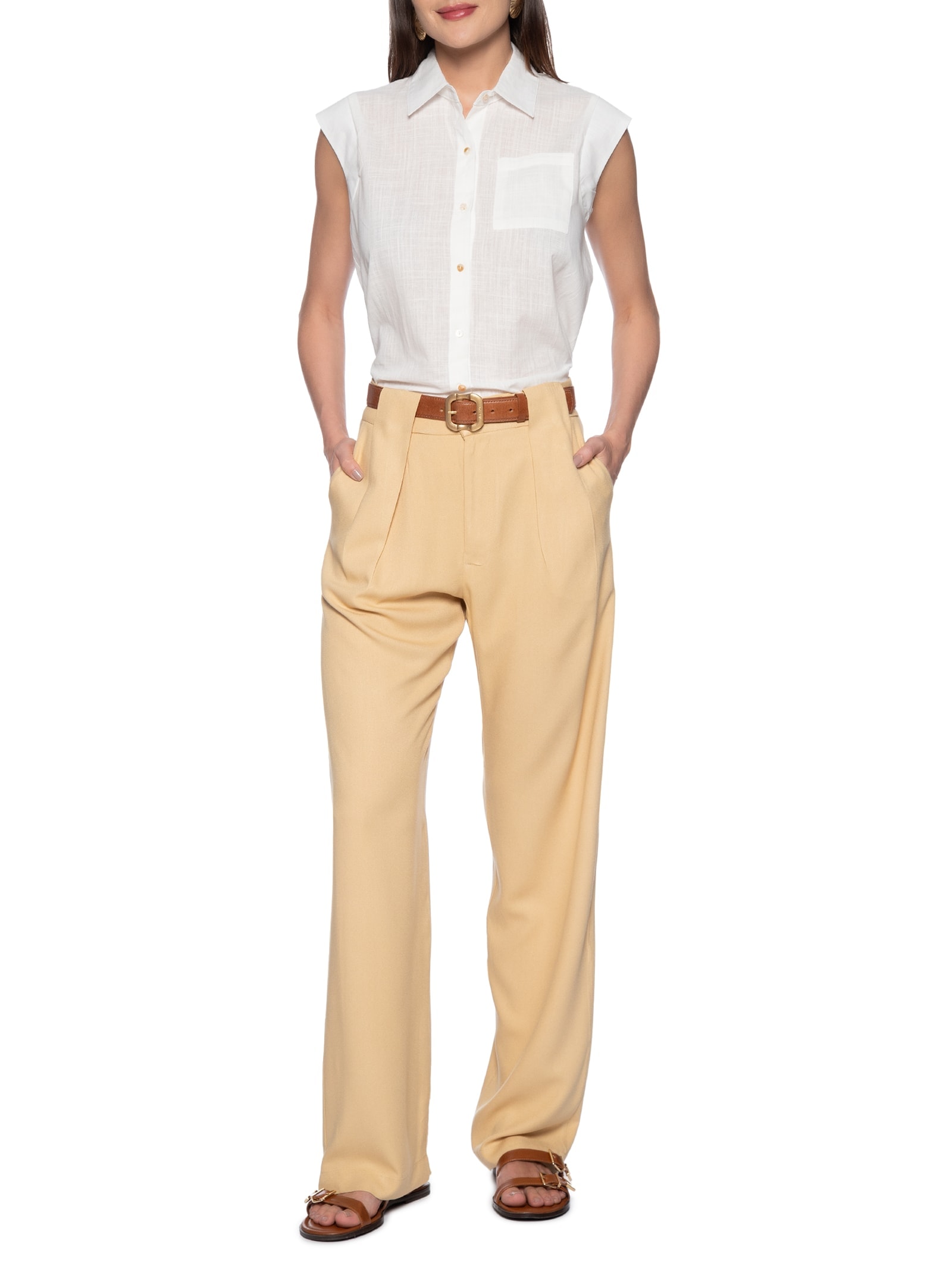 Calça Feminina Lisa Amarelo Hering