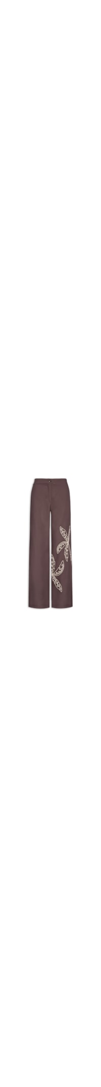 Calça Feminina Lisa Bordado Palmeiras – Marrom
