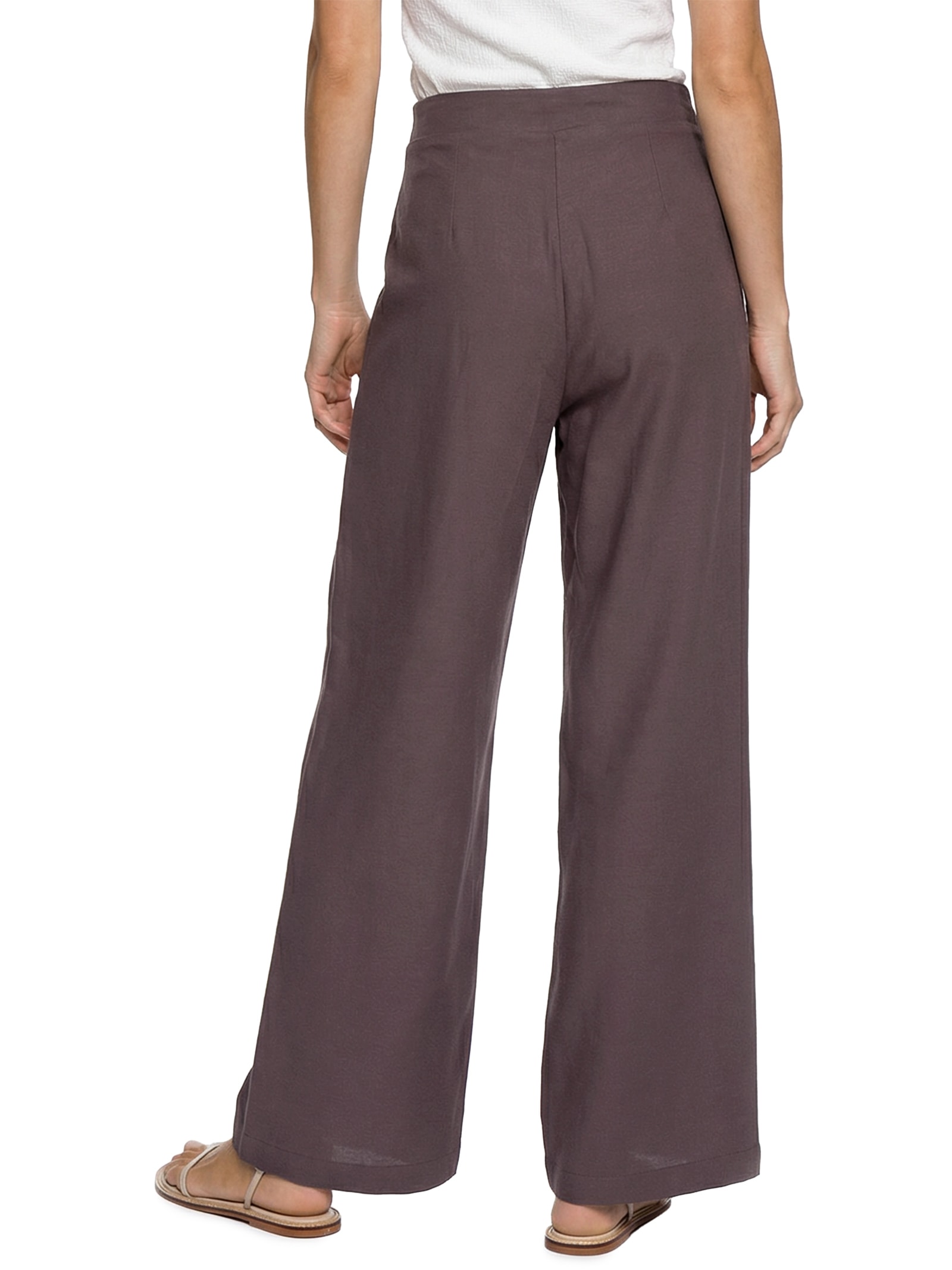 Calça Feminina Lisa Bordado Palmeiras – Marrom Cacay