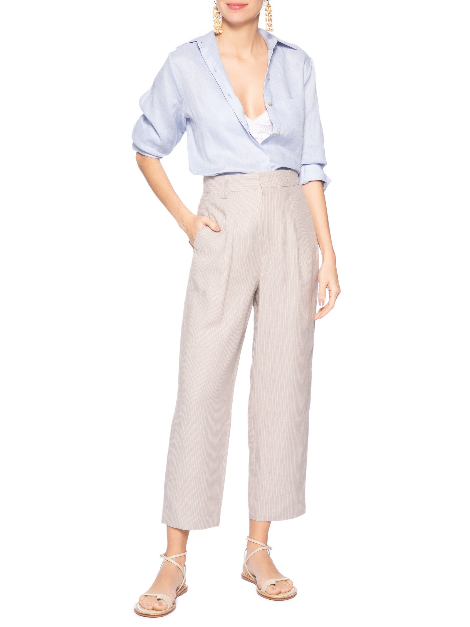 Calça Feminina Listra Cinza Animale