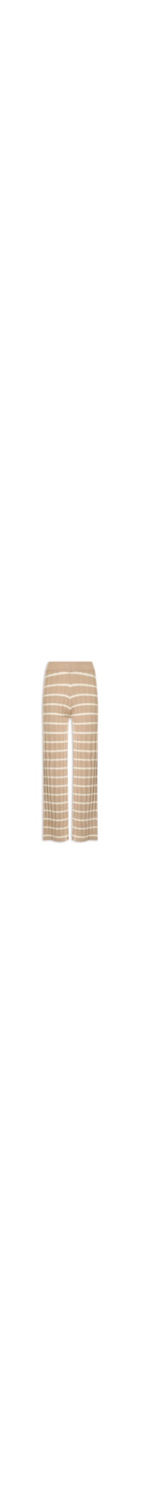 Calça Feminina Listrada Em Tricot - Bege