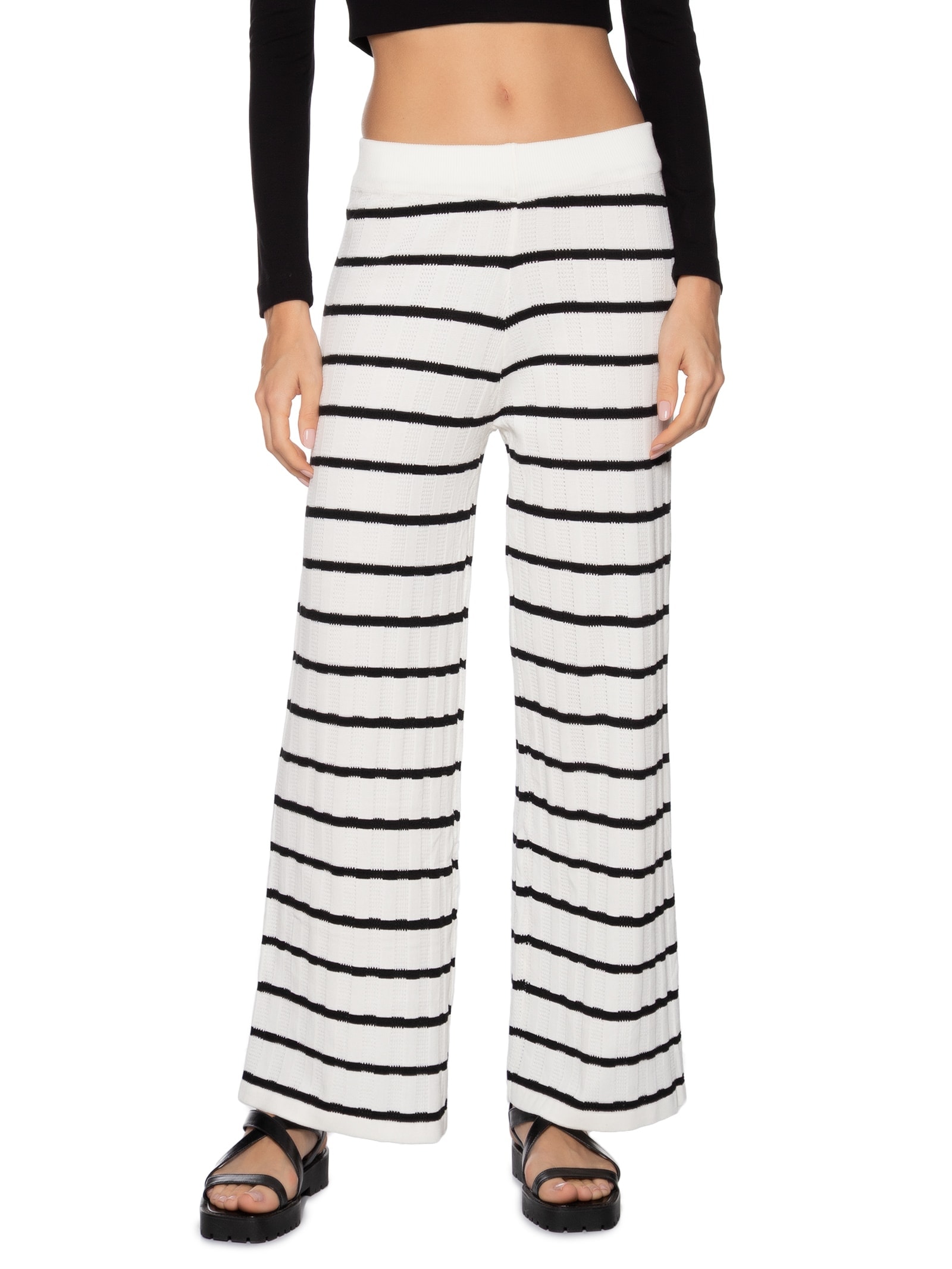 Calça Feminina Listrada Em Tricot Off White Market 33