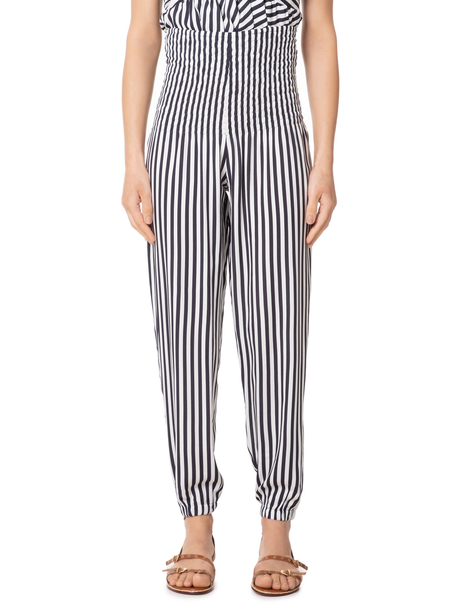 Calça Feminina Listrada Jogger Azul '2Essential