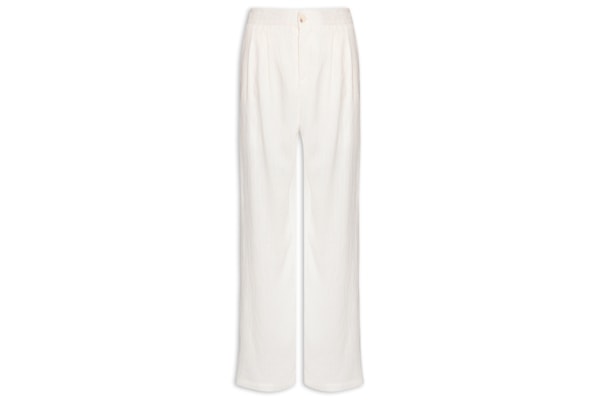 Calça Feminina Listrada Pantalona - Branco