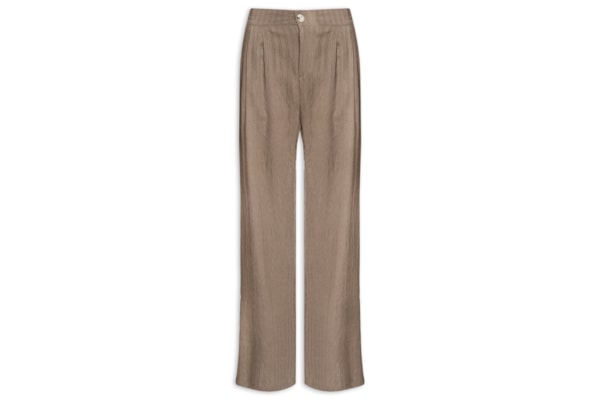 Calça Feminina Listrada Pantalona - Marrom