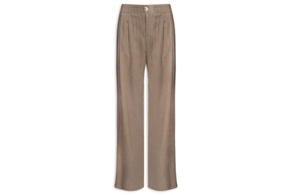 Calça Feminina Listrada Pantalona - Marrom