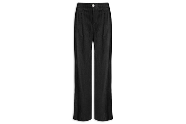 Calça Feminina Listrada Pantalona - Preto