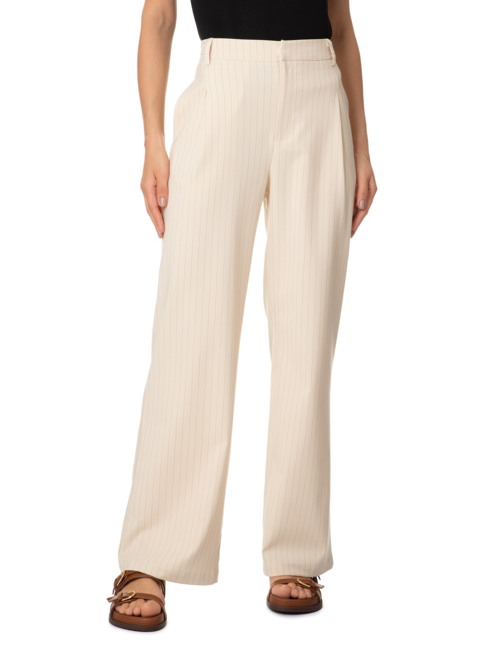 Calça Feminina Listras Branco Hering